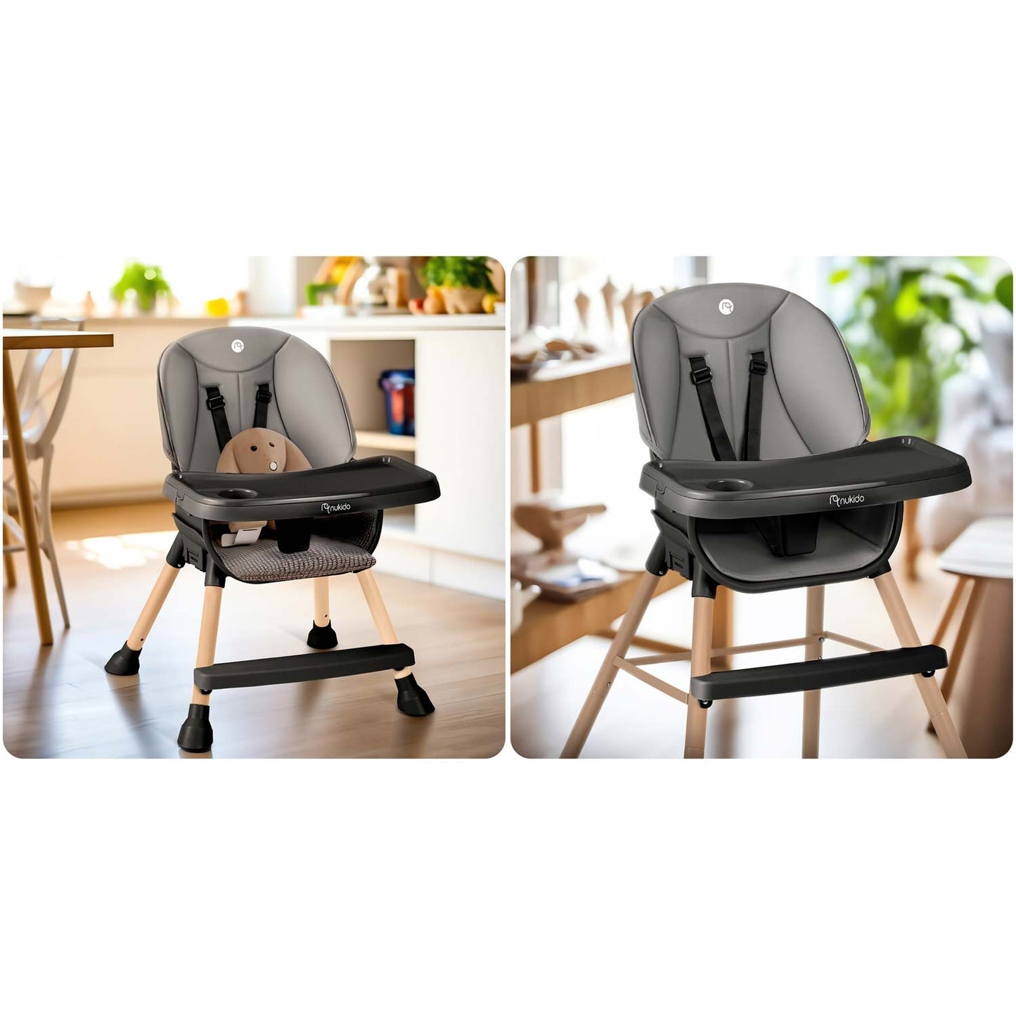 Nukido Tilo feeding chair gray-black