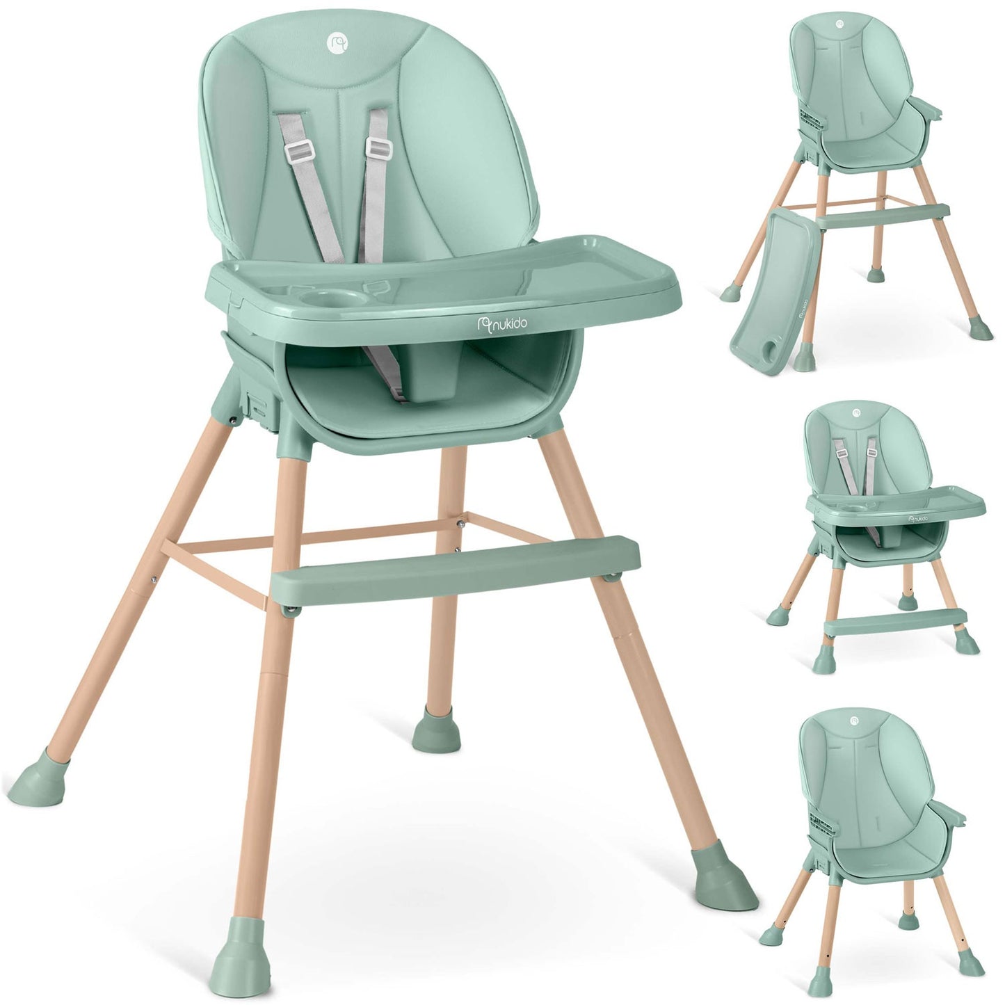 Nukido Tilo feeding chair, green