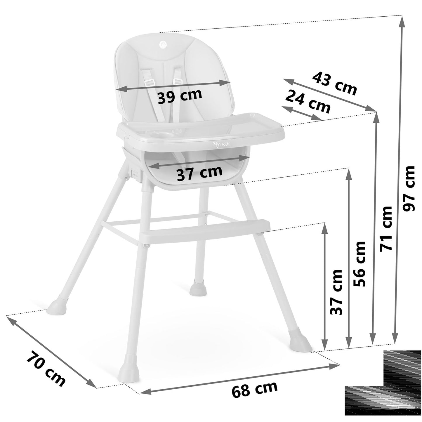 Nukido Tilo feeding chair, green