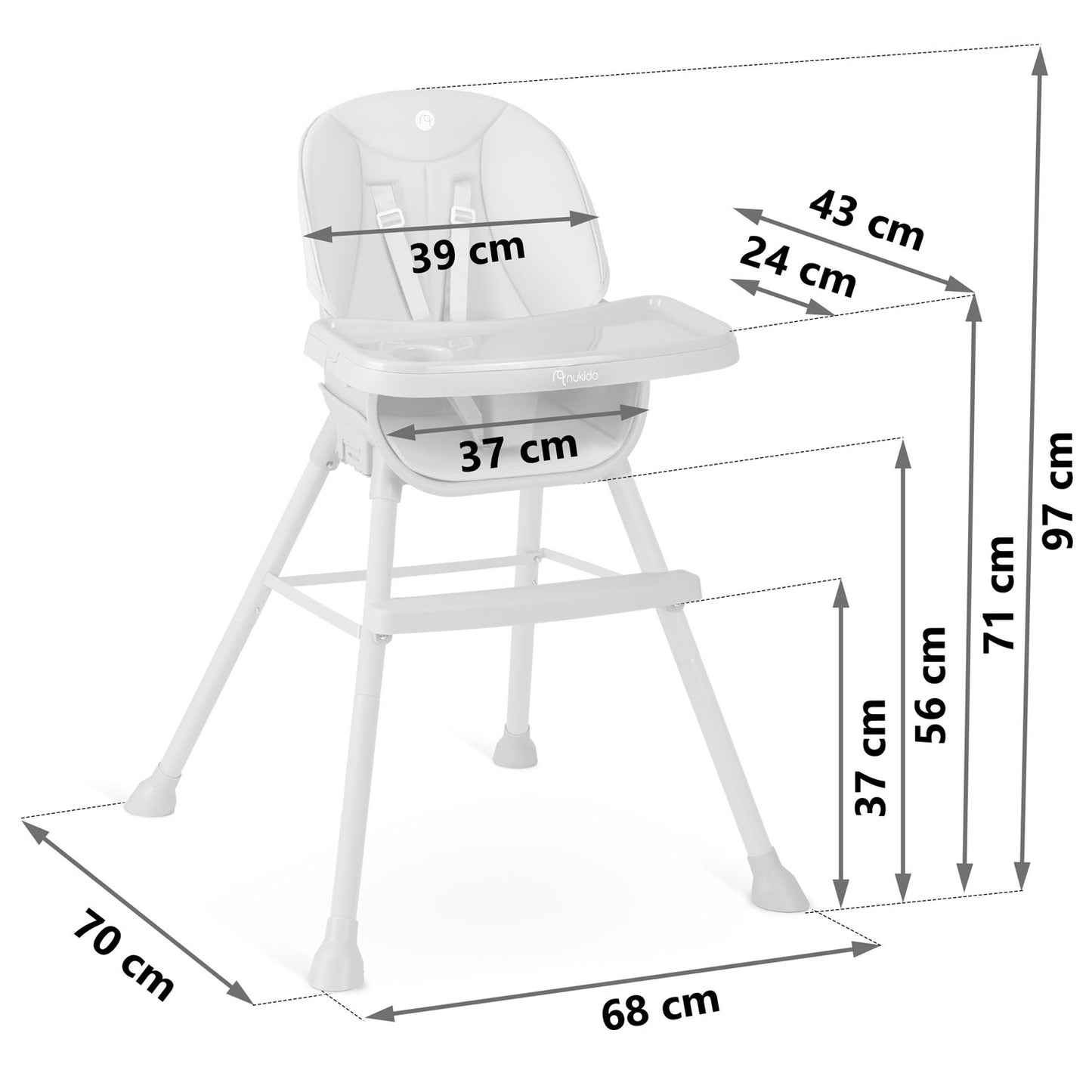 Nukido Tilo pink highchair