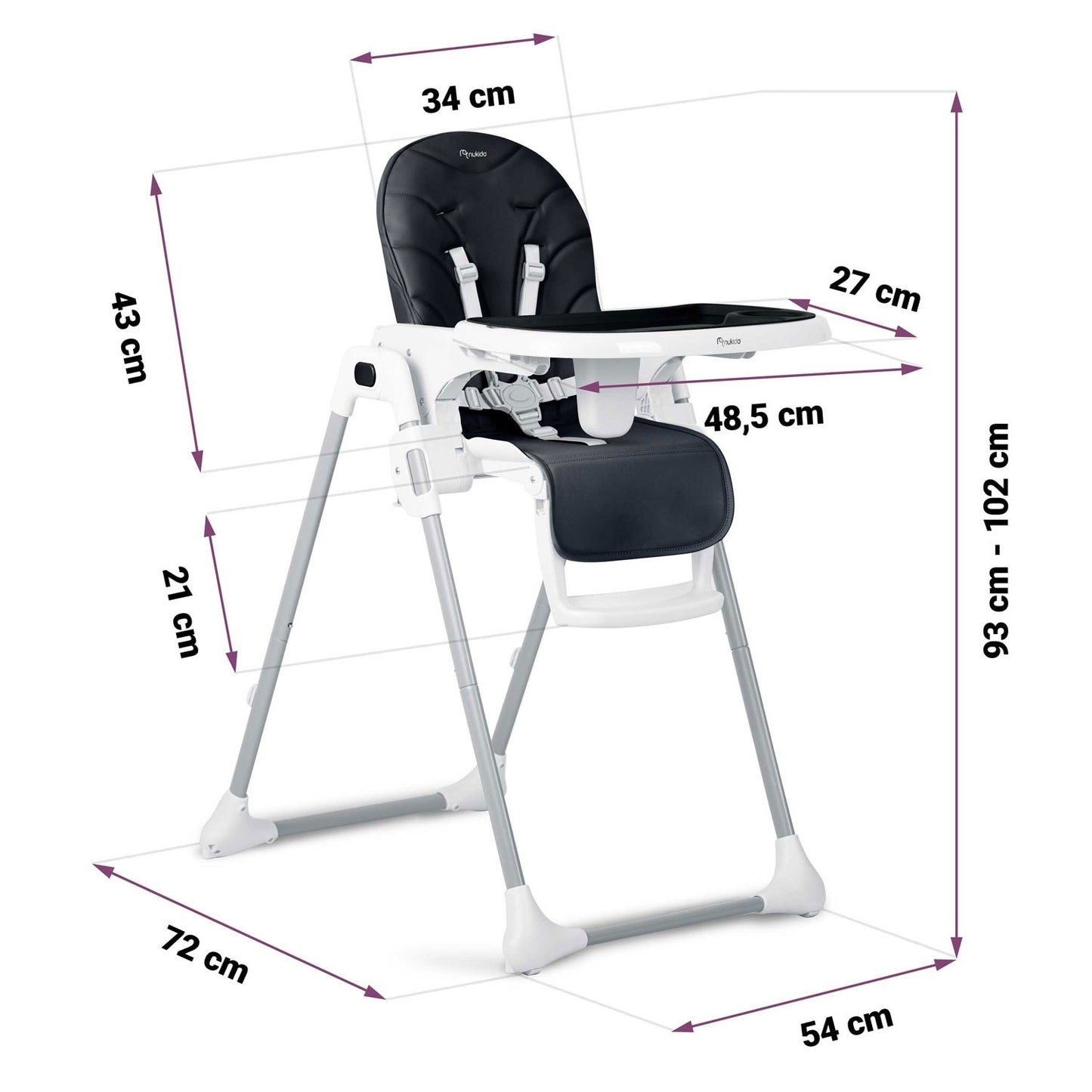Nukido Tulo black highchair