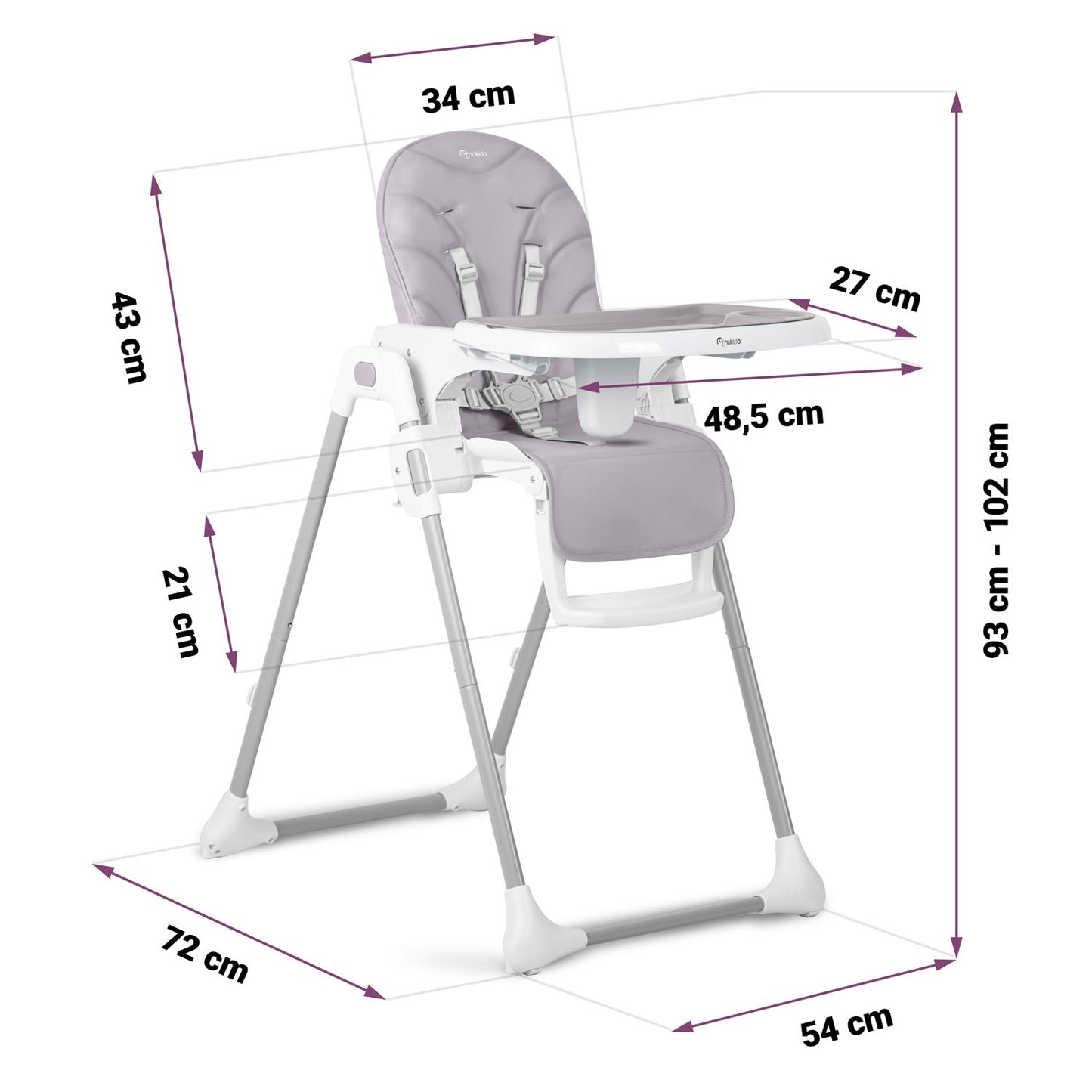 Nukido Tulo highchair, heather