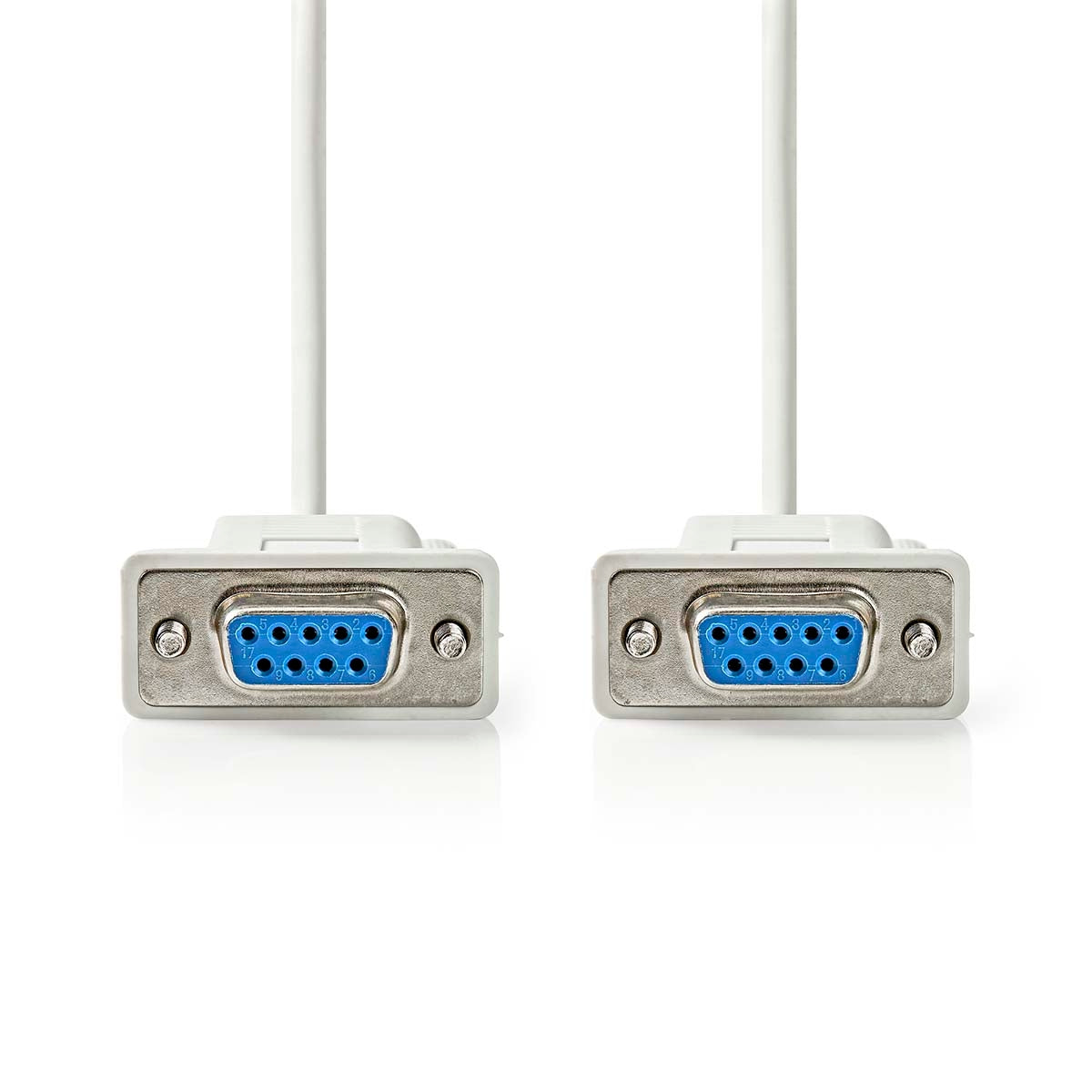 Null Modem Cable | D-SUB 9-Pin Female | D-SUB 9-Pin Female | Nickel Plated | 2.00 m | Round | PVC | Ivory | Label