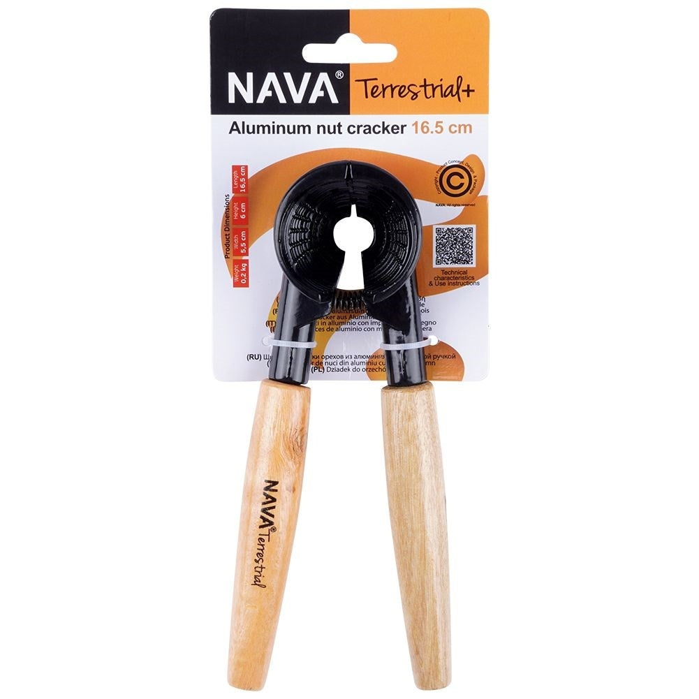 Nutcracker with non-slip beechwood handles for all nuts