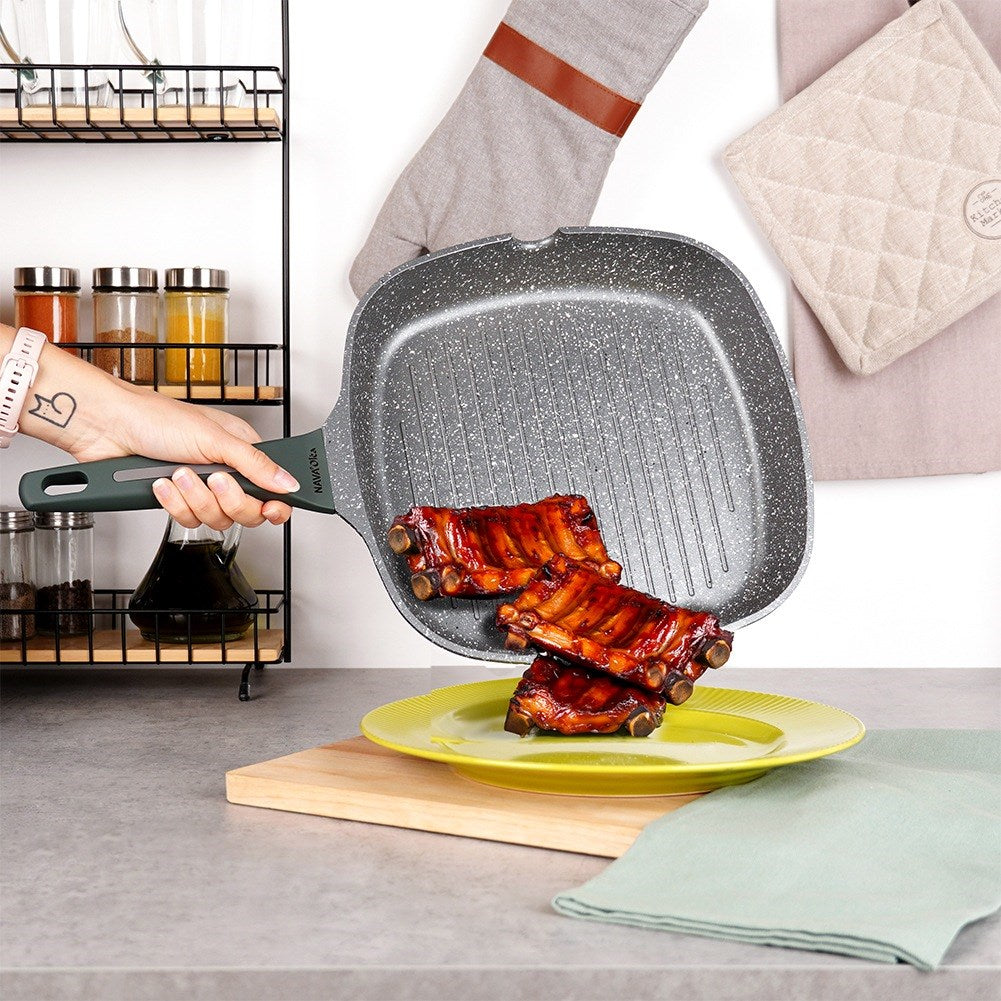 OLEA 28 cm square granite grill pan
