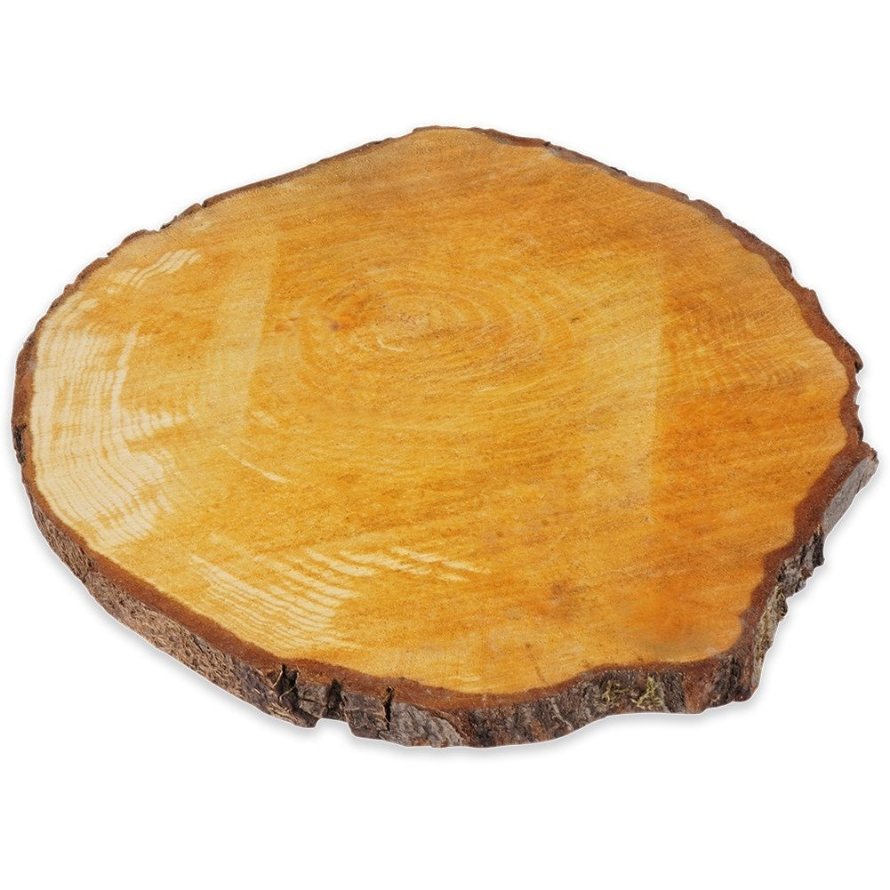 Oak Plate with Bark: Natural Decoration for Tableware
