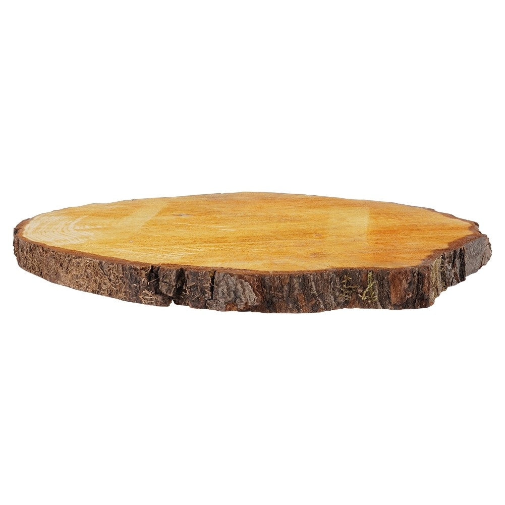 Oak Plate with Bark: Natural Decoration for Tableware