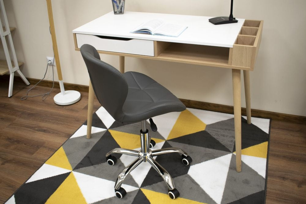 Office Swivel Chair, Wide Backrest, Eco-Leather, Gray