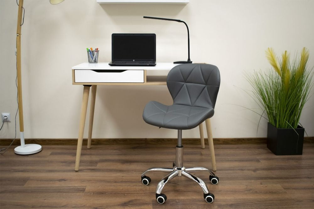 Office Swivel Chair, Wide Backrest, Eco-Leather, Gray