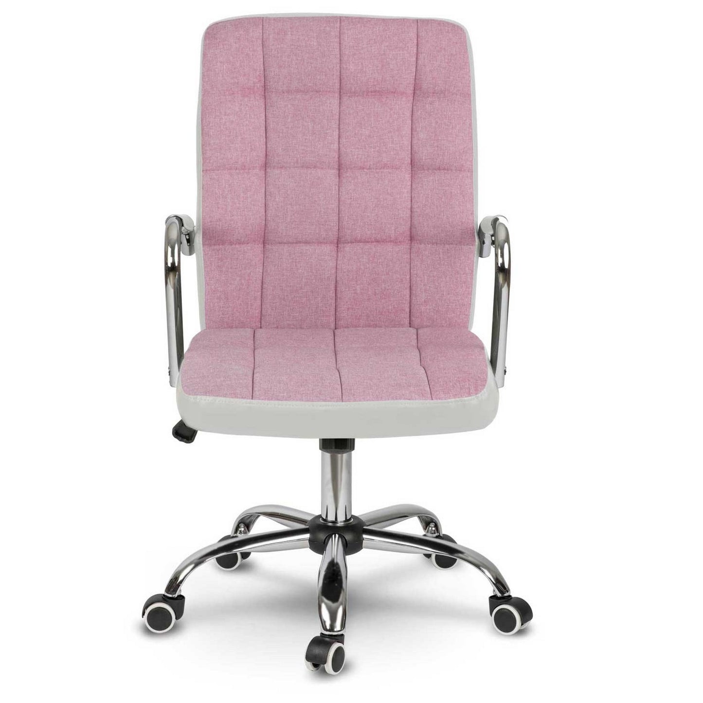 Office chair Benton in pink and white fabric
