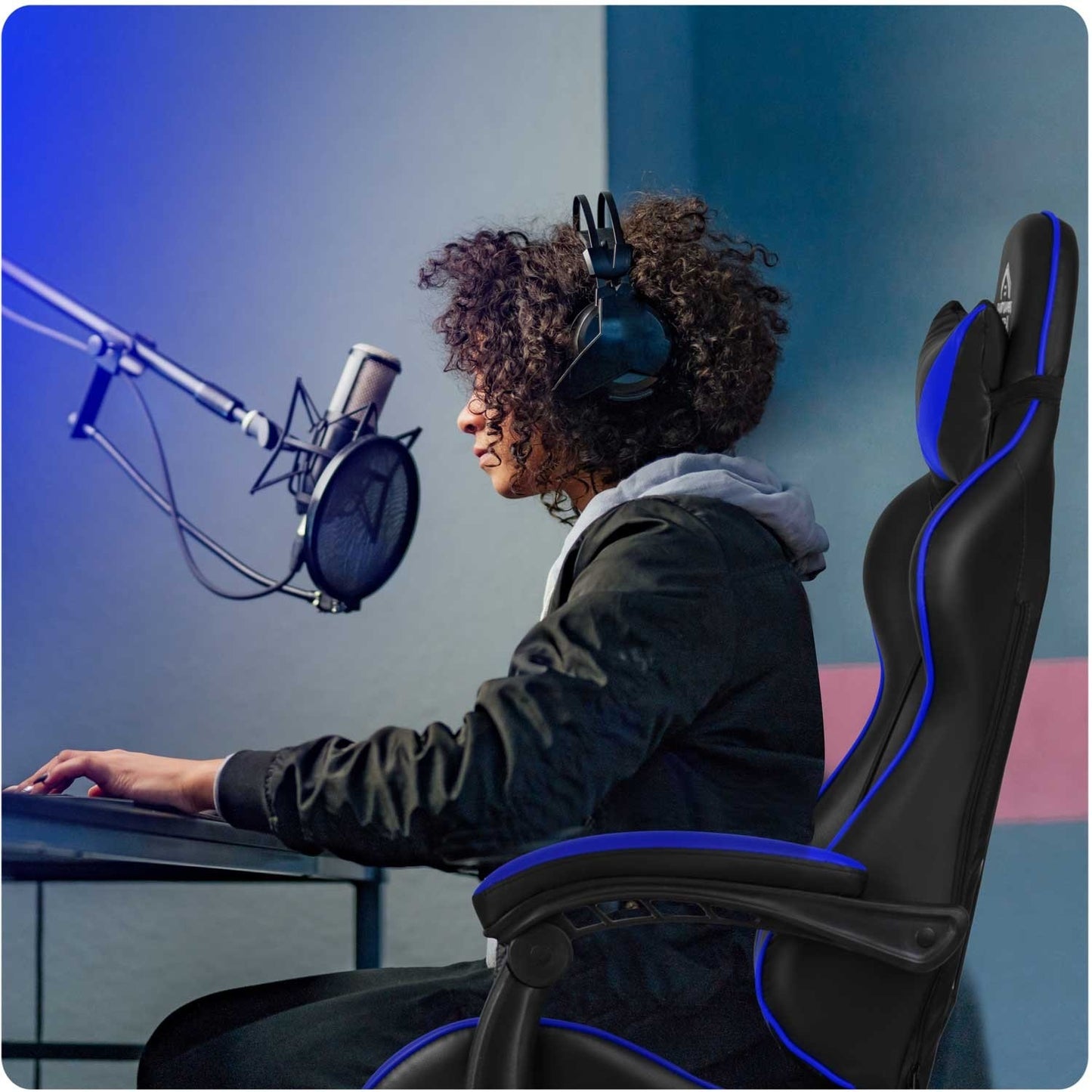 Office chair for gamer Sofotel Cerber black and blue