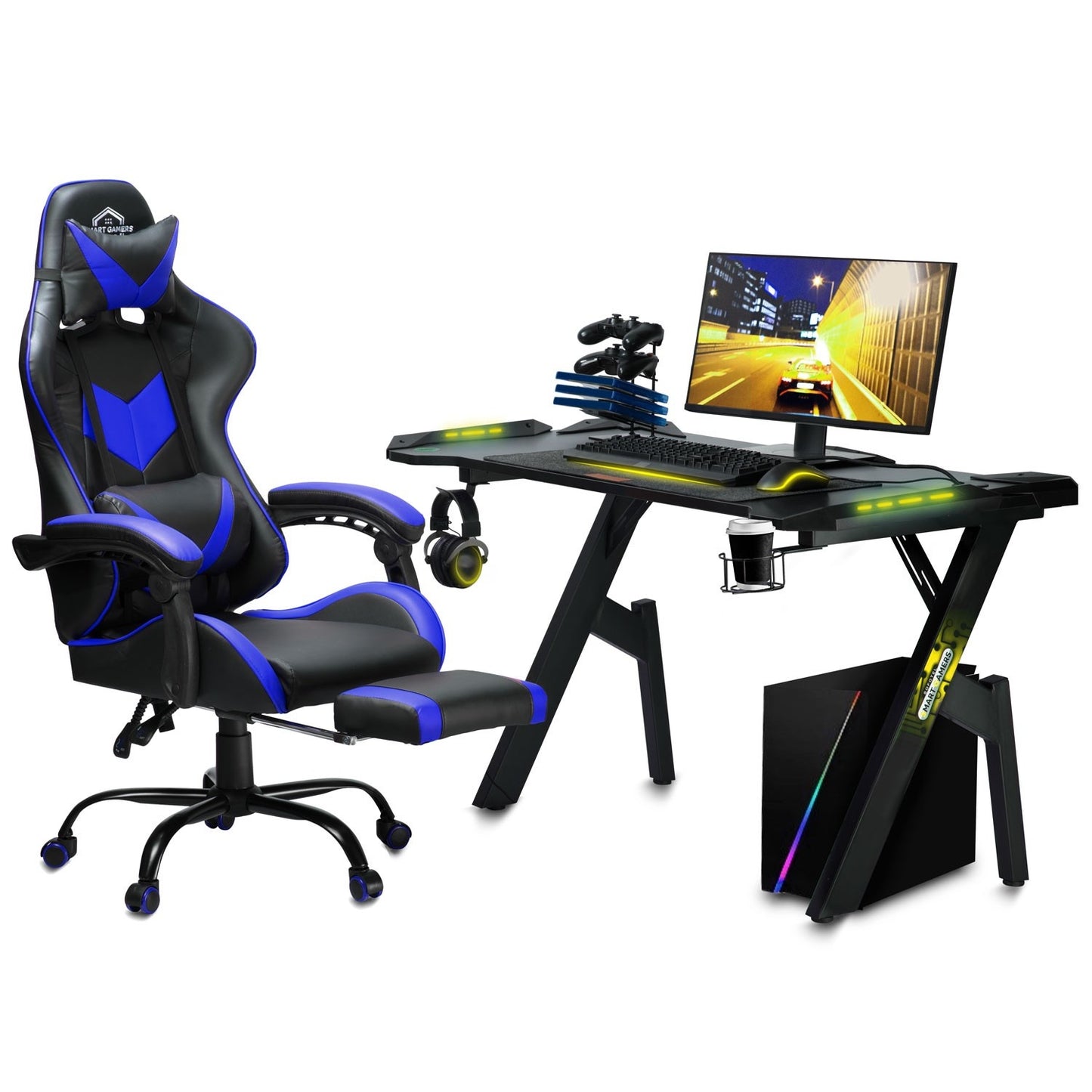 Office chair for gamer Sofotel Cerber black and blue