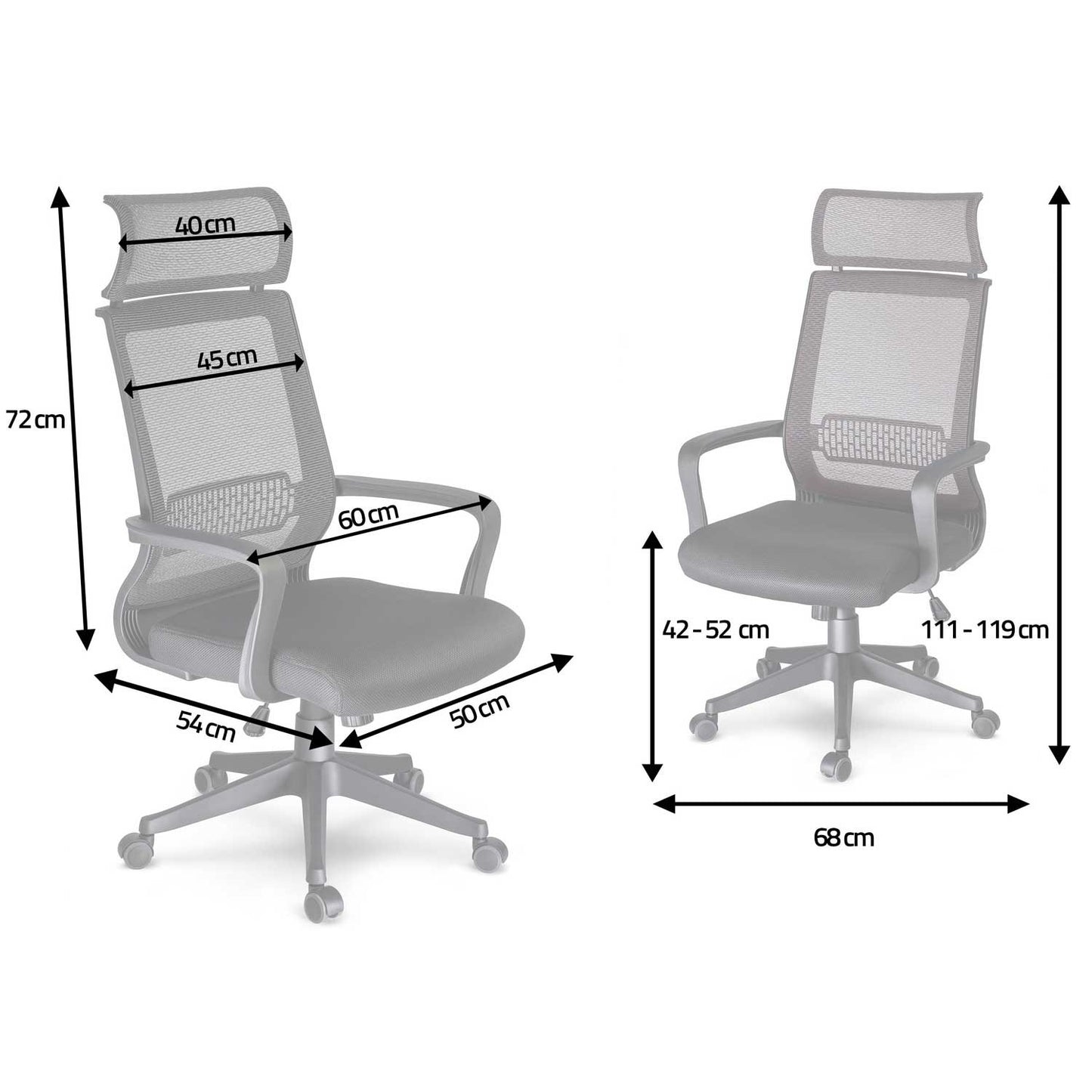 Office chair, micro mesh swivel chair, Nosberg - TILT mechanism