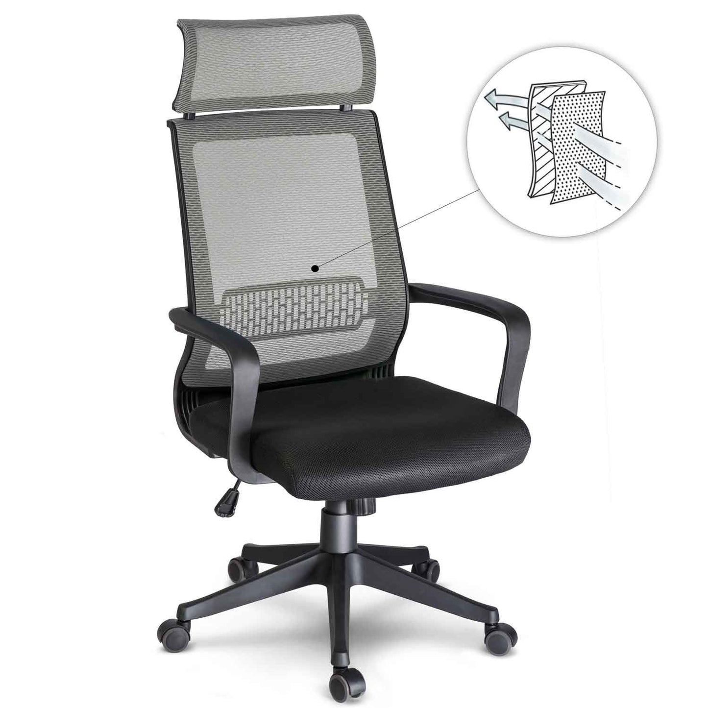 Office chair, micro mesh swivel chair, Nosberg - TILT mechanism