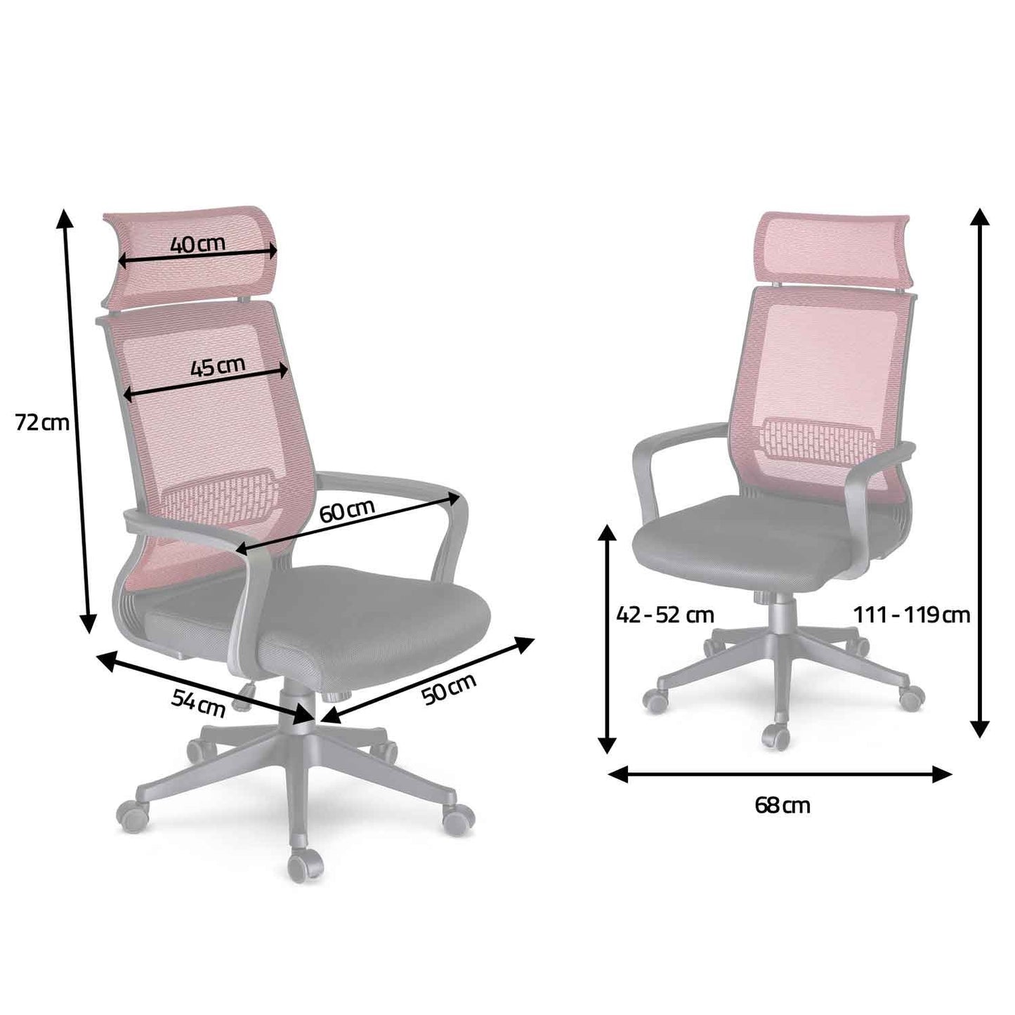 Office chair, micro mesh swivel chair, Nosberg - TILT mechanism