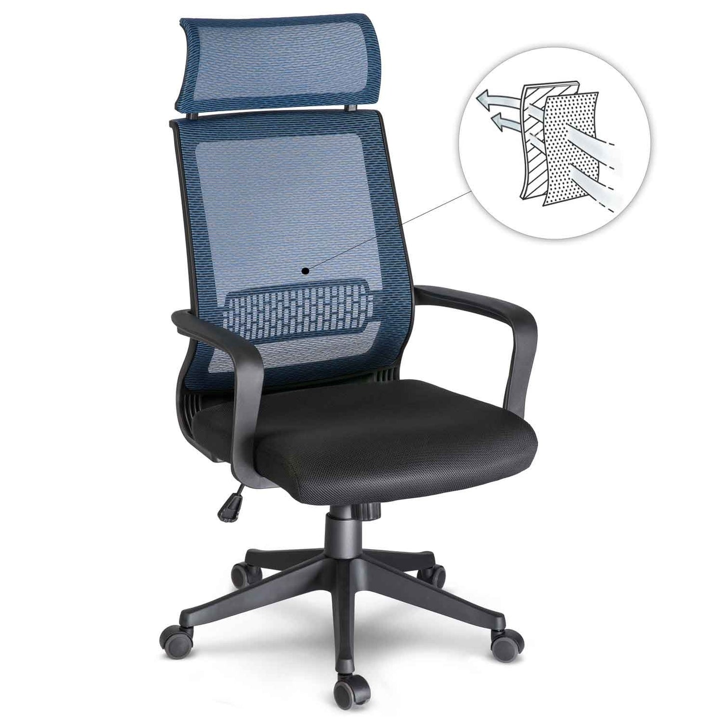 Office chair, micro mesh swivel chair, Nosberg - TILT mechanism