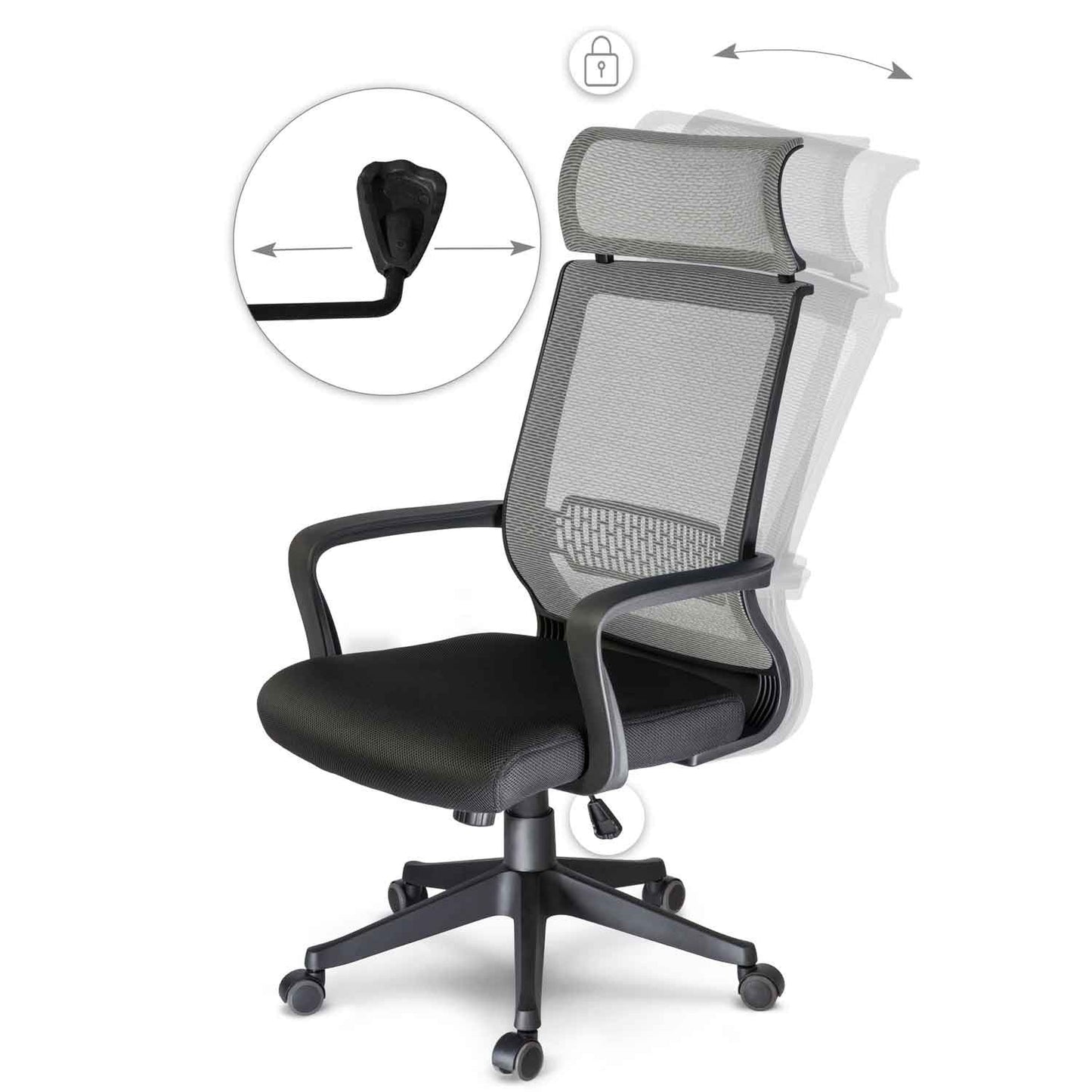 Office chair, micro mesh swivel chair, Nosberg - TILT mechanism