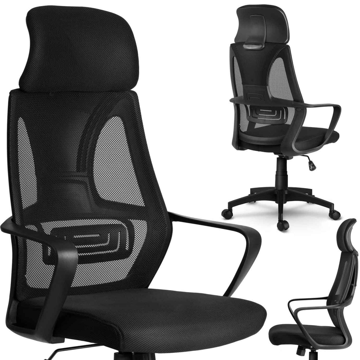 Office chair with micro mesh Praga - black