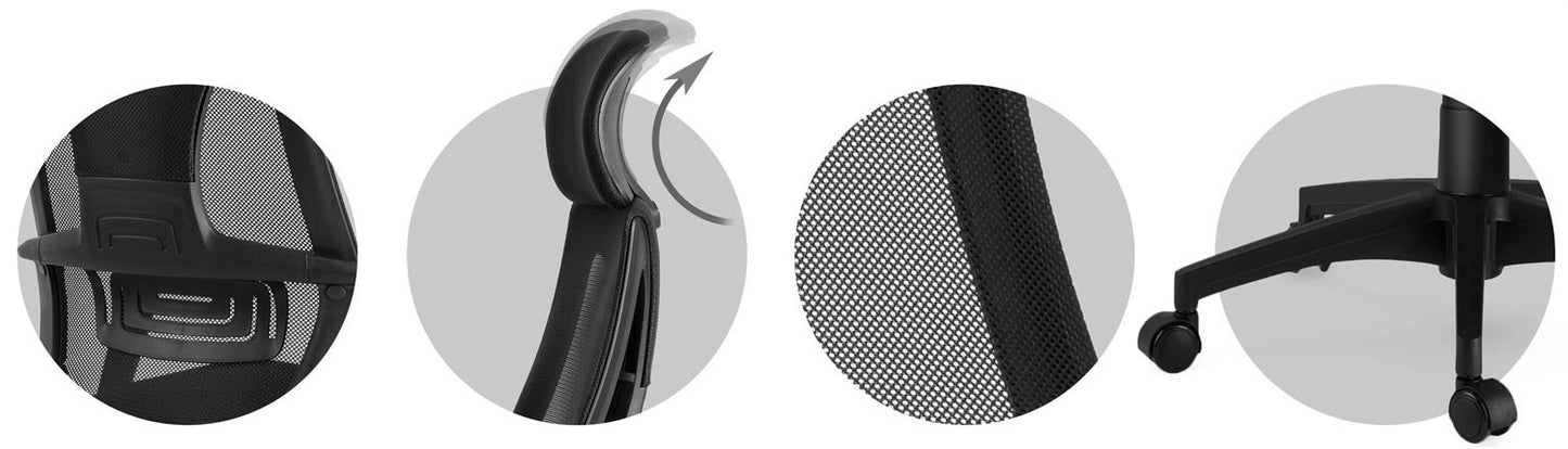 Office chair with micro mesh Praga - black