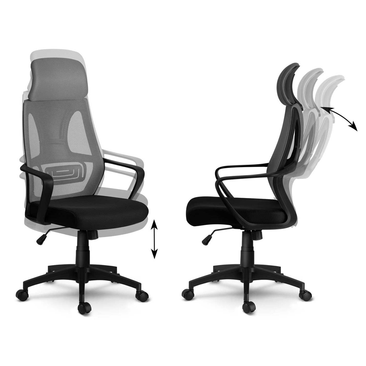 Office chair with micro mesh Praga - gray