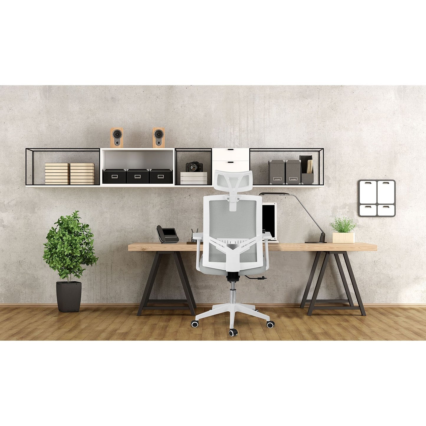 Office chair with micro mesh Sofotel Rotar gray
