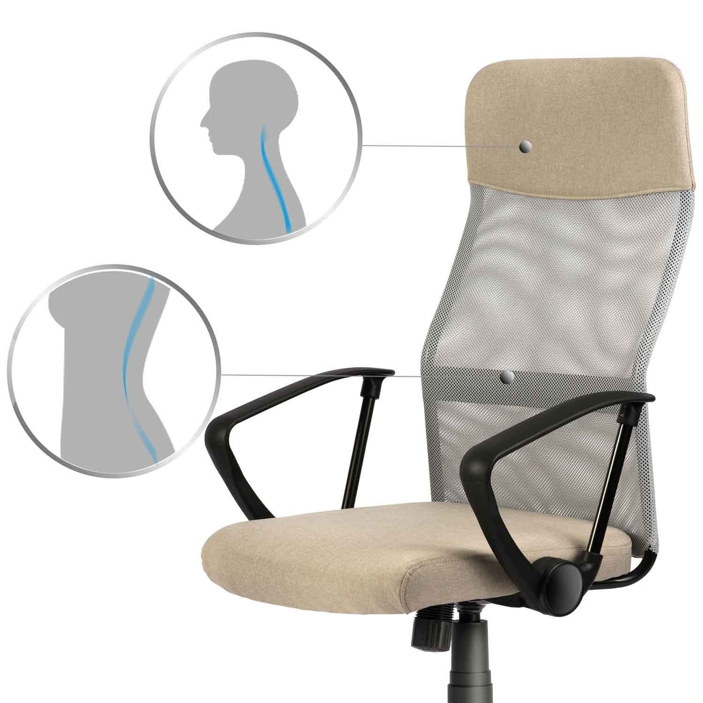 Office chair with micro mesh Sofotel Sydney beige