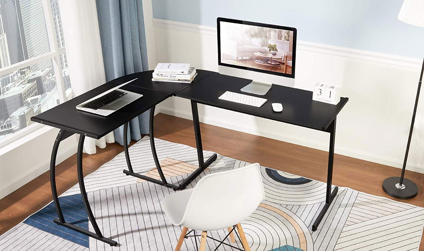 Office corner gaming desk LOFT school table black
