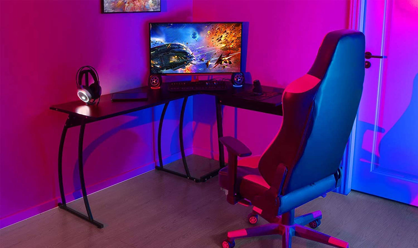 Office corner gaming desk LOFT school table black