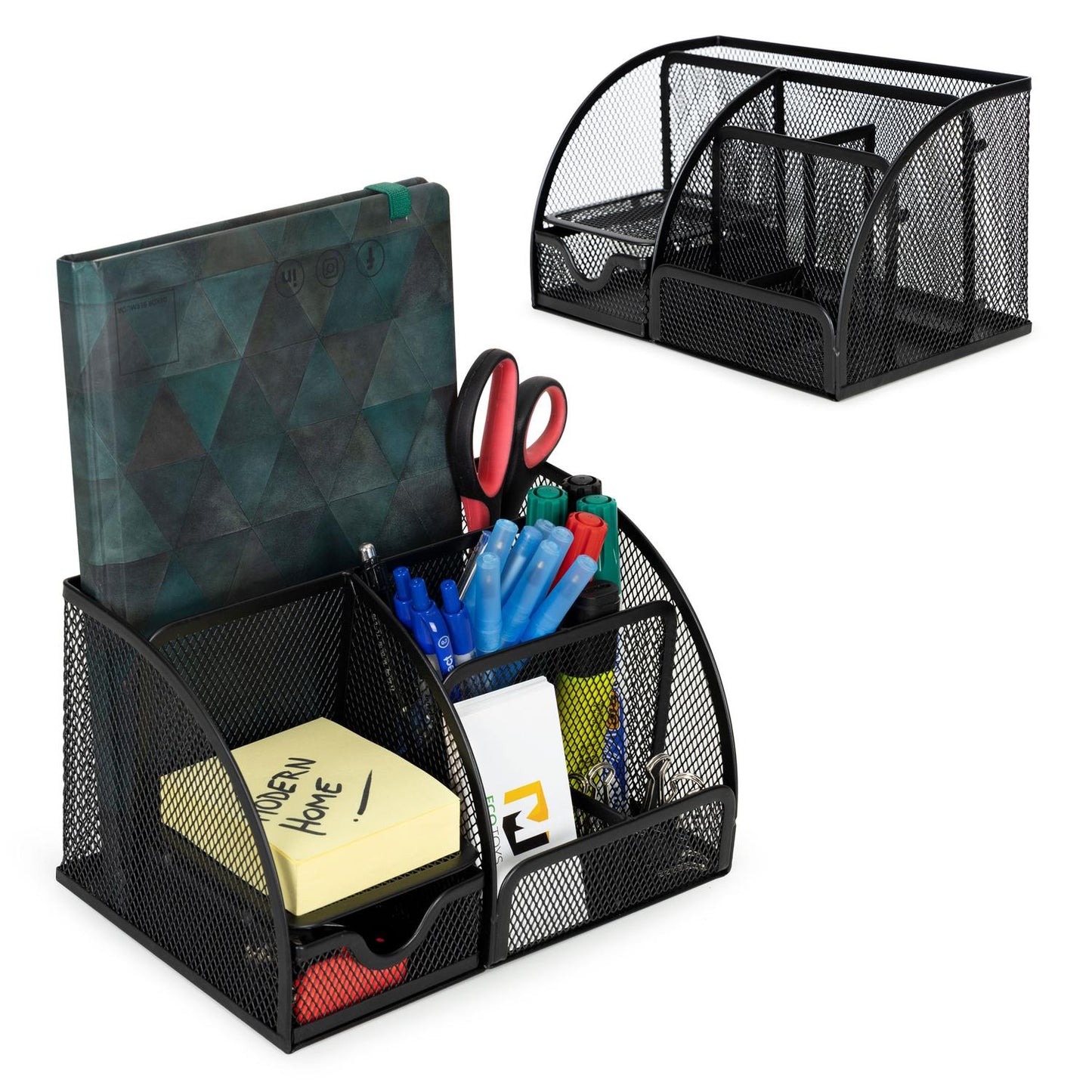 Office organizer, metal desk toolbox, 6 compartments