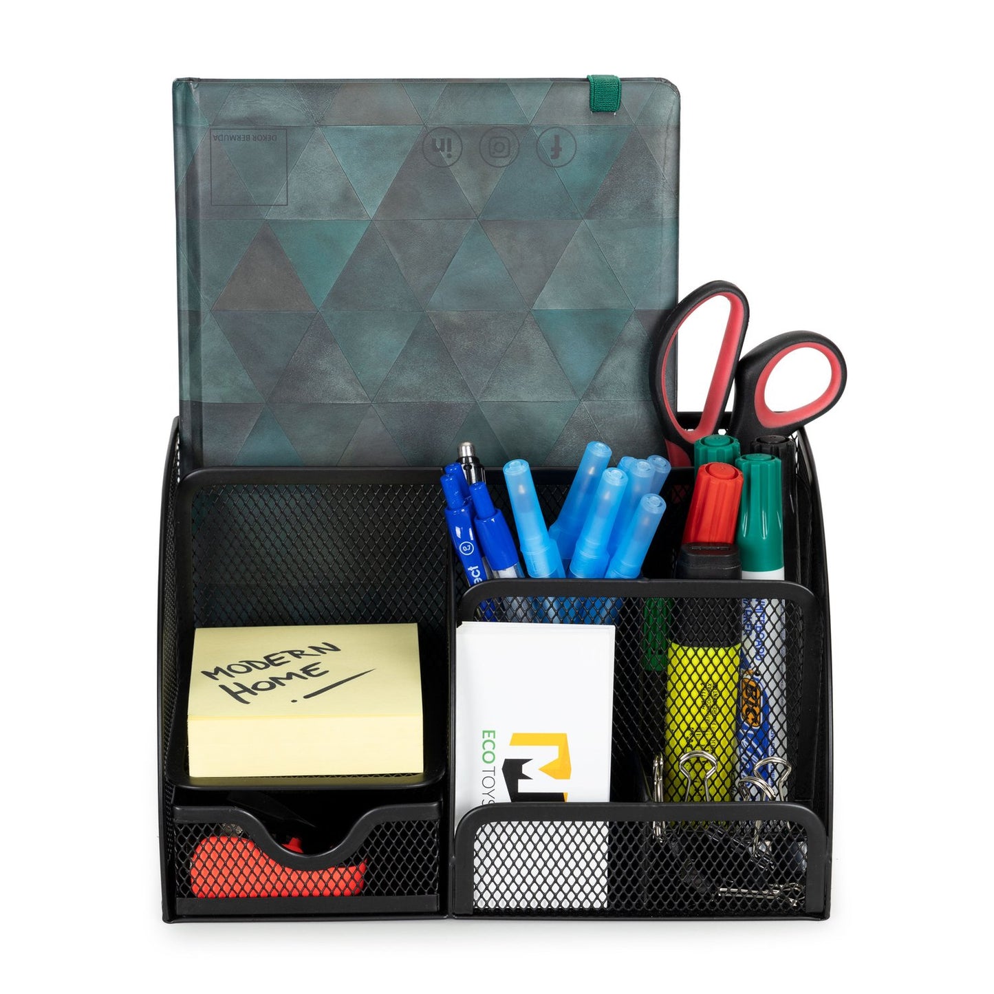 Office organizer, metal desk toolbox, 6 compartments