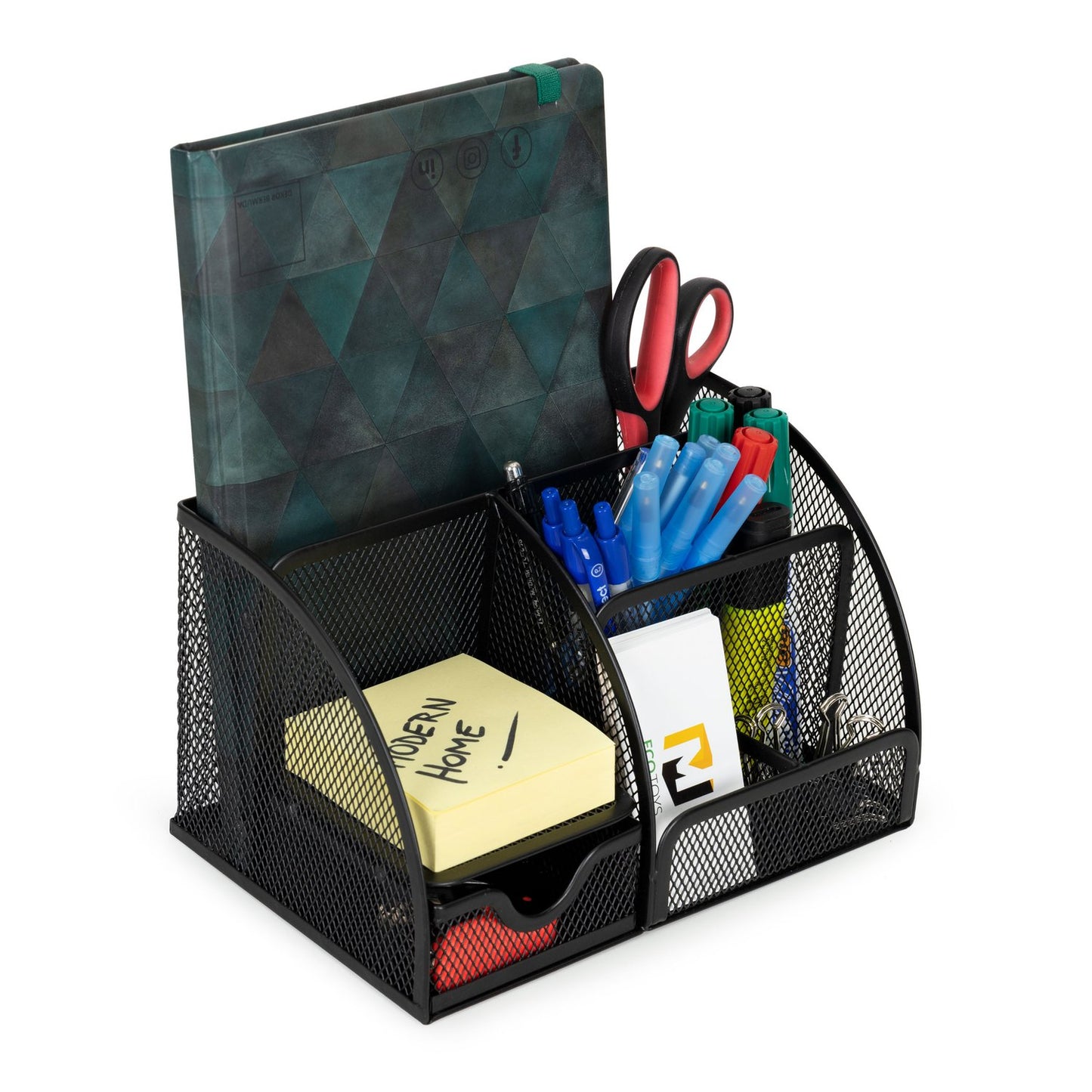 Office organizer, metal desk toolbox, 6 compartments
