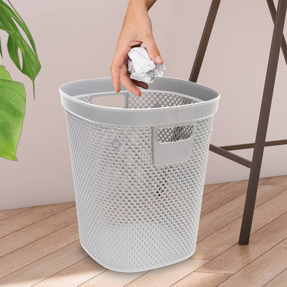 Office waste bin 12.5L with handle and ventilated design