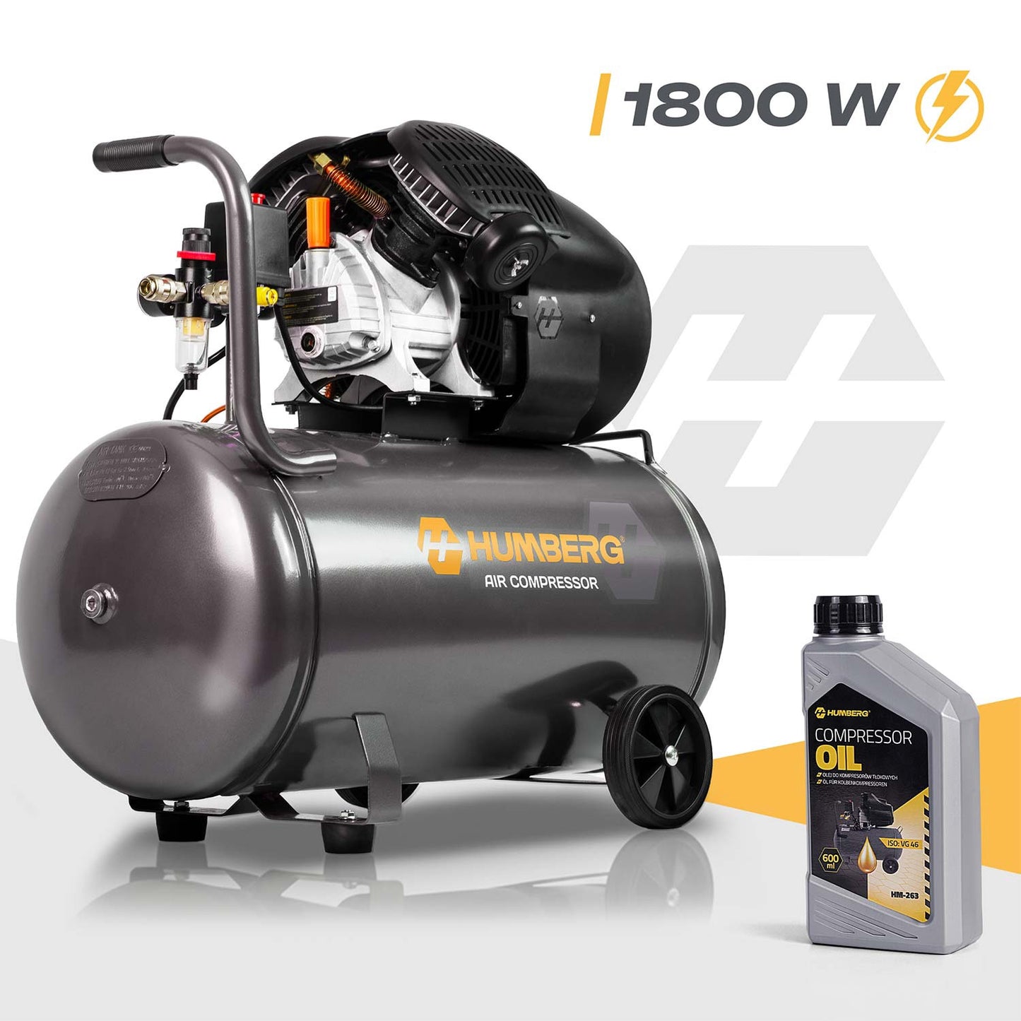 Oil Air Compressor, 100L, 8 Bar, 2800 RPM