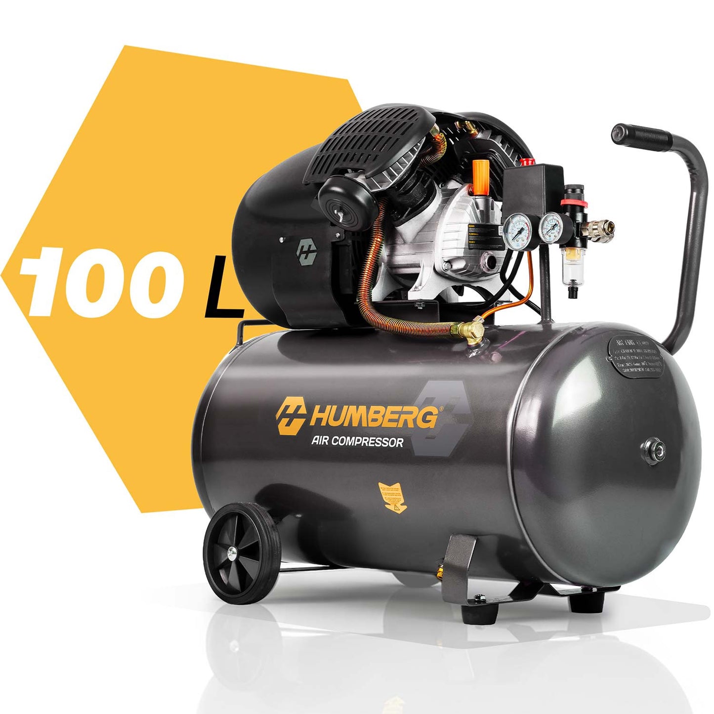 Oil Air Compressor, 100L, 8 Bar, 2800 RPM