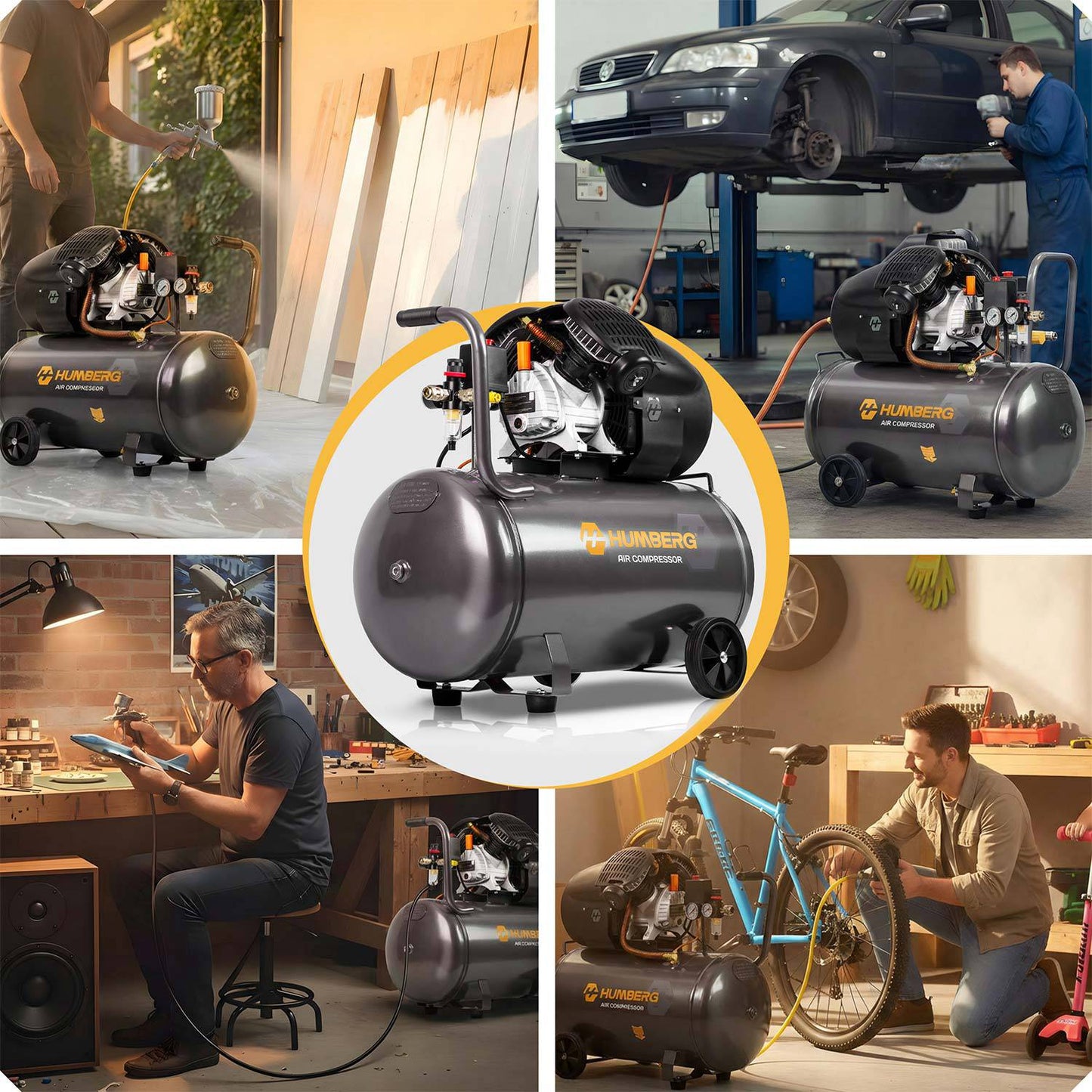 Oil Air Compressor, 100L, 8 Bar, 2800 RPM