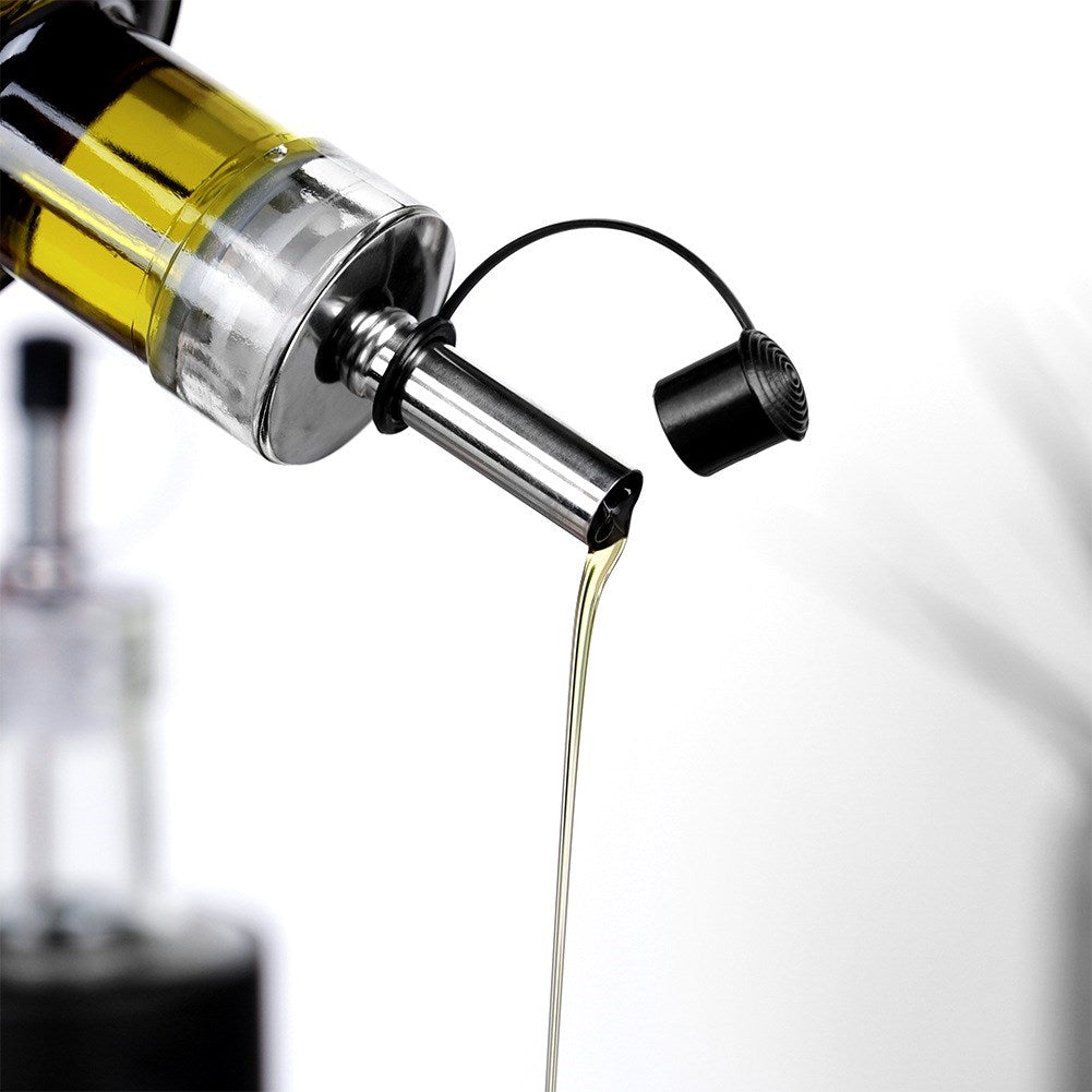 Oil and vinegar bottles, black glass, 300 ml, 2 pcs.