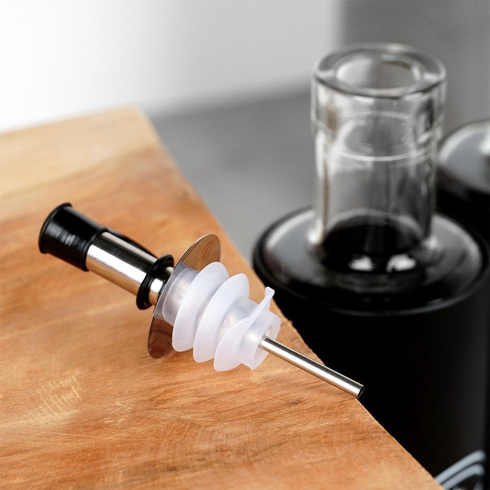 Oil and vinegar bottles, black glass, 300 ml, 2 pcs.