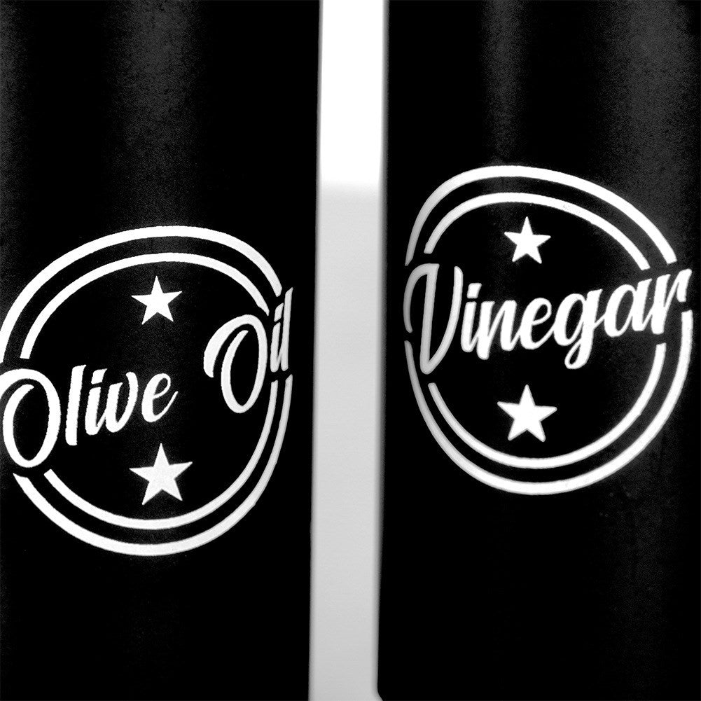 Oil and vinegar bottles, black glass, 300 ml, 2 pcs.