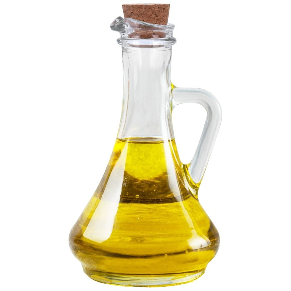 Oil bottle for serving with garlic, herbs and chilli