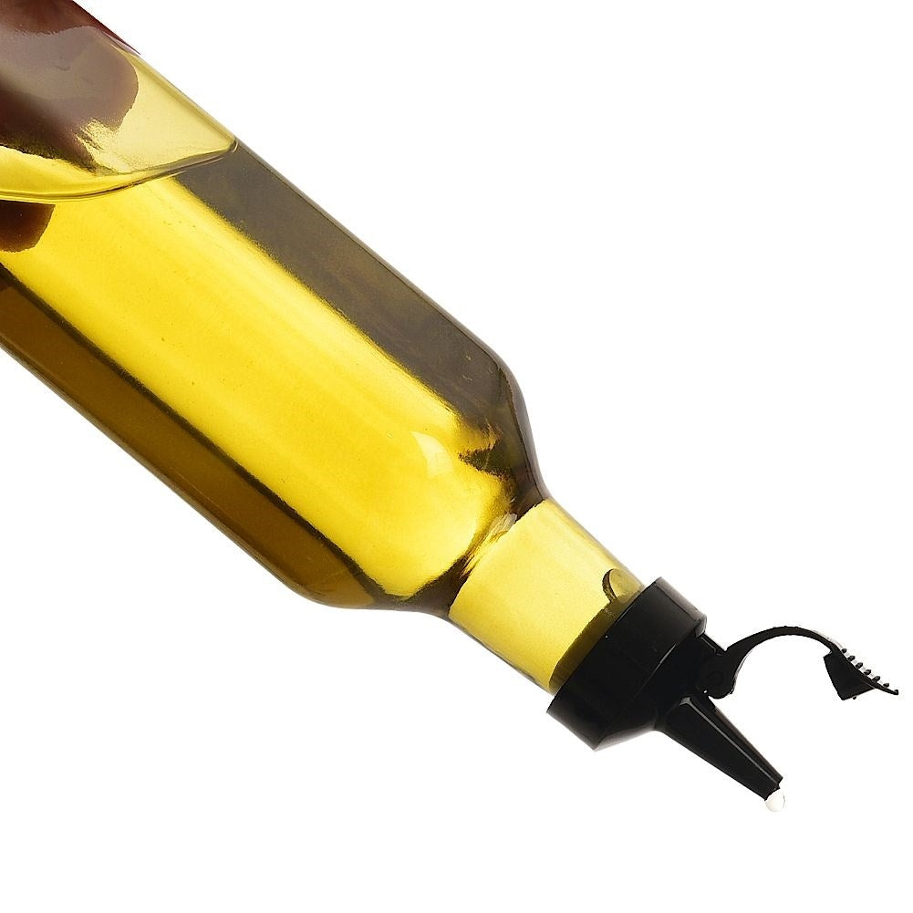 Olive oil bottle with resealable dosage, 265 ml, Yellow Glass