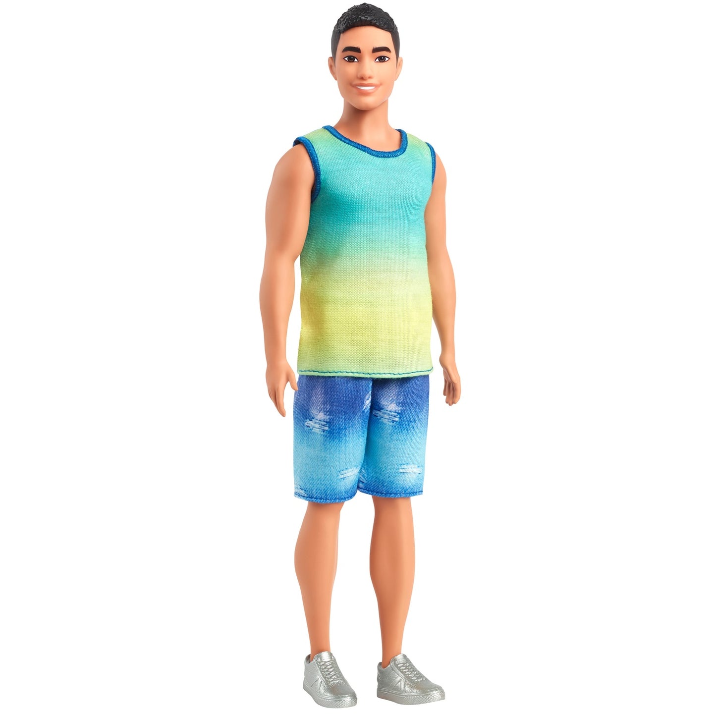 Ken Doll with Ombre Tank & Jean Shorts Set