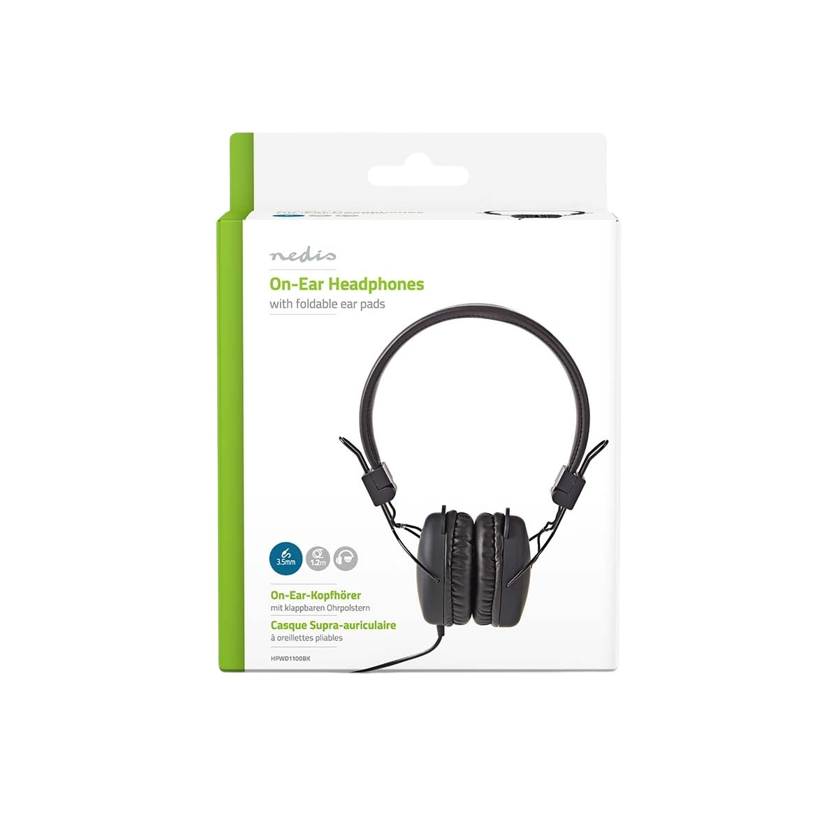 On-Ear Wired Headphones | 3.5 mm | Cable length: 1.20 m | Black