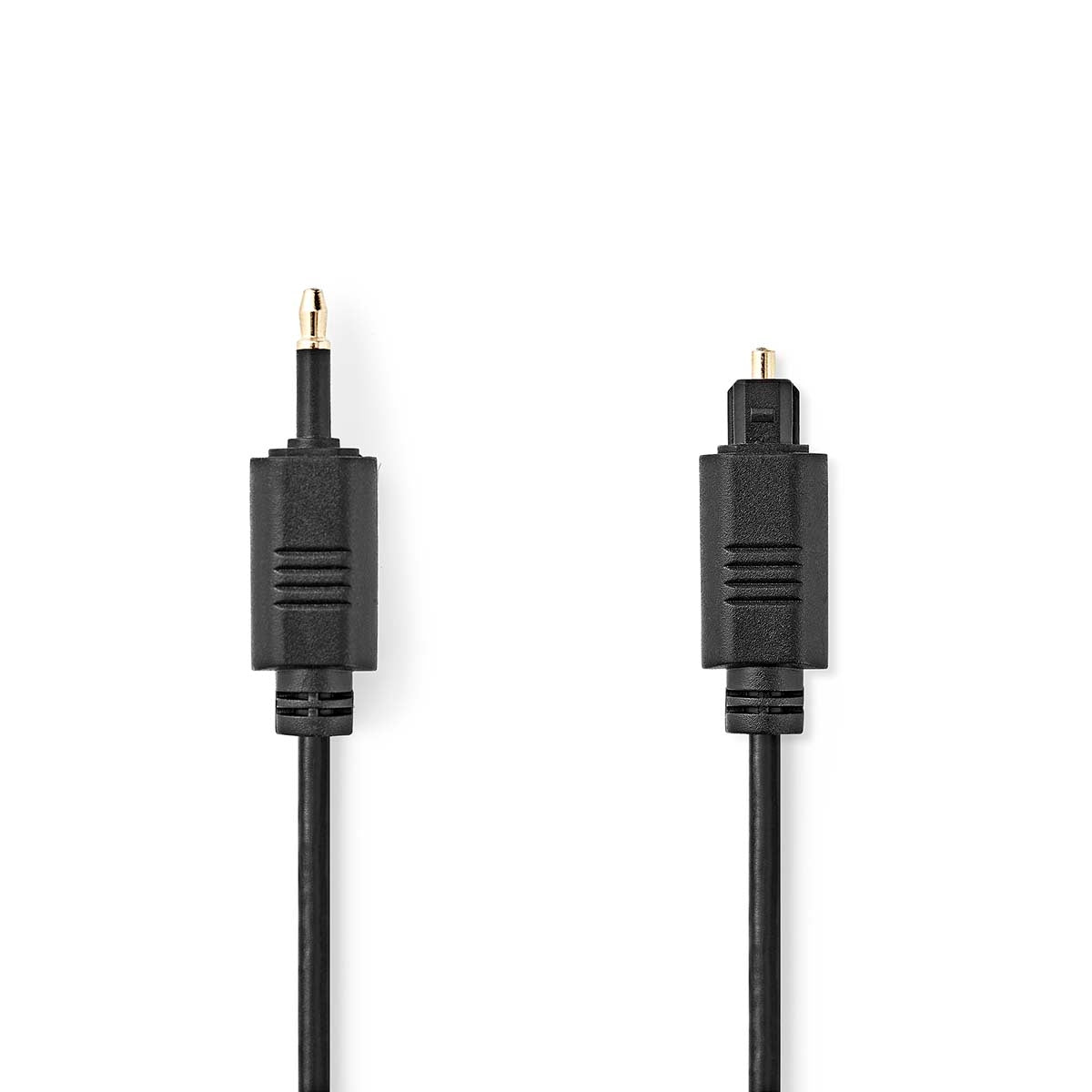 Optical audio cable | TosLink Male | Mini-Toslink | 1.00 m | Round | PVC | Black | Envelope