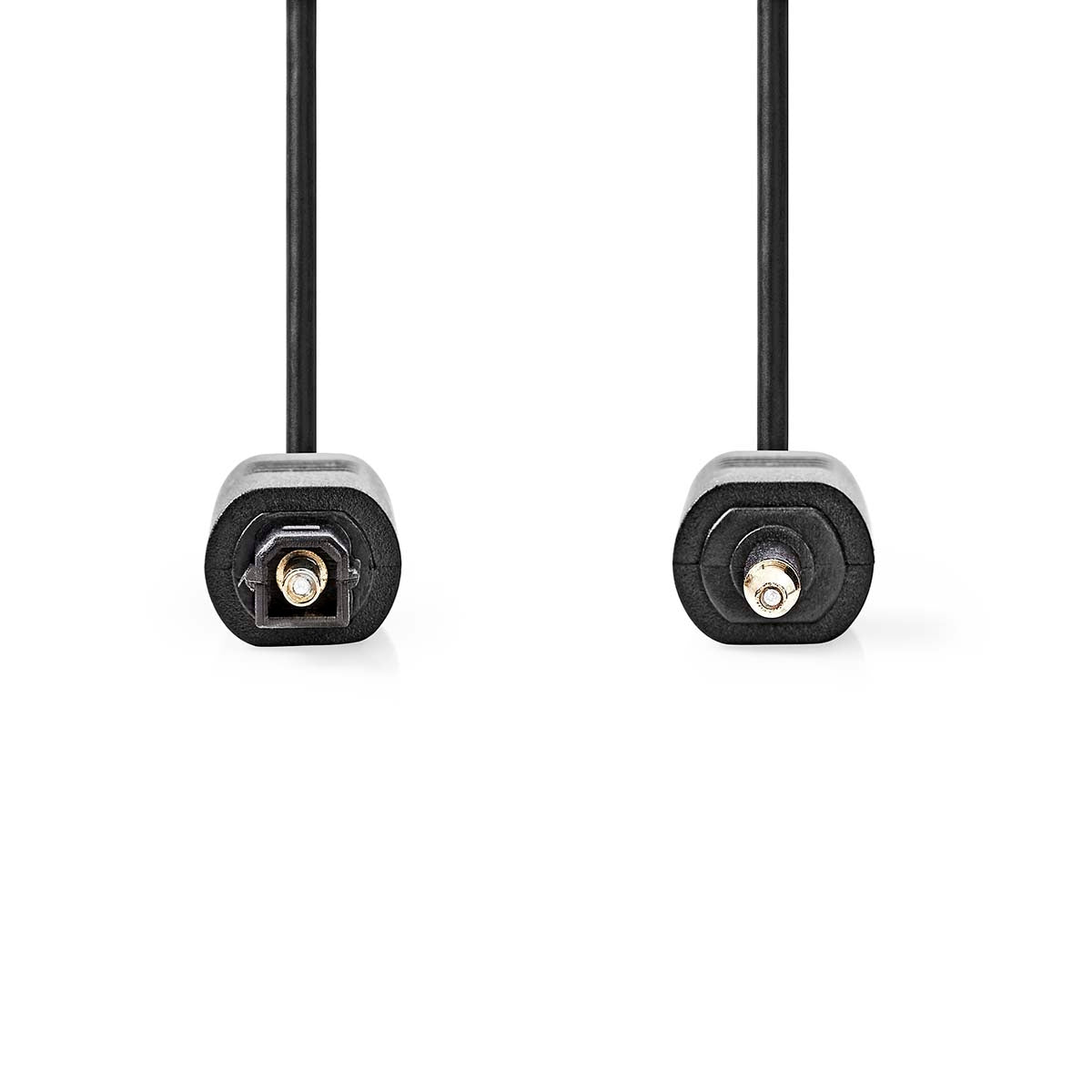 Optical audio cable | TosLink Male | Mini-Toslink | 1.00 m | Round | PVC | Black | Envelope