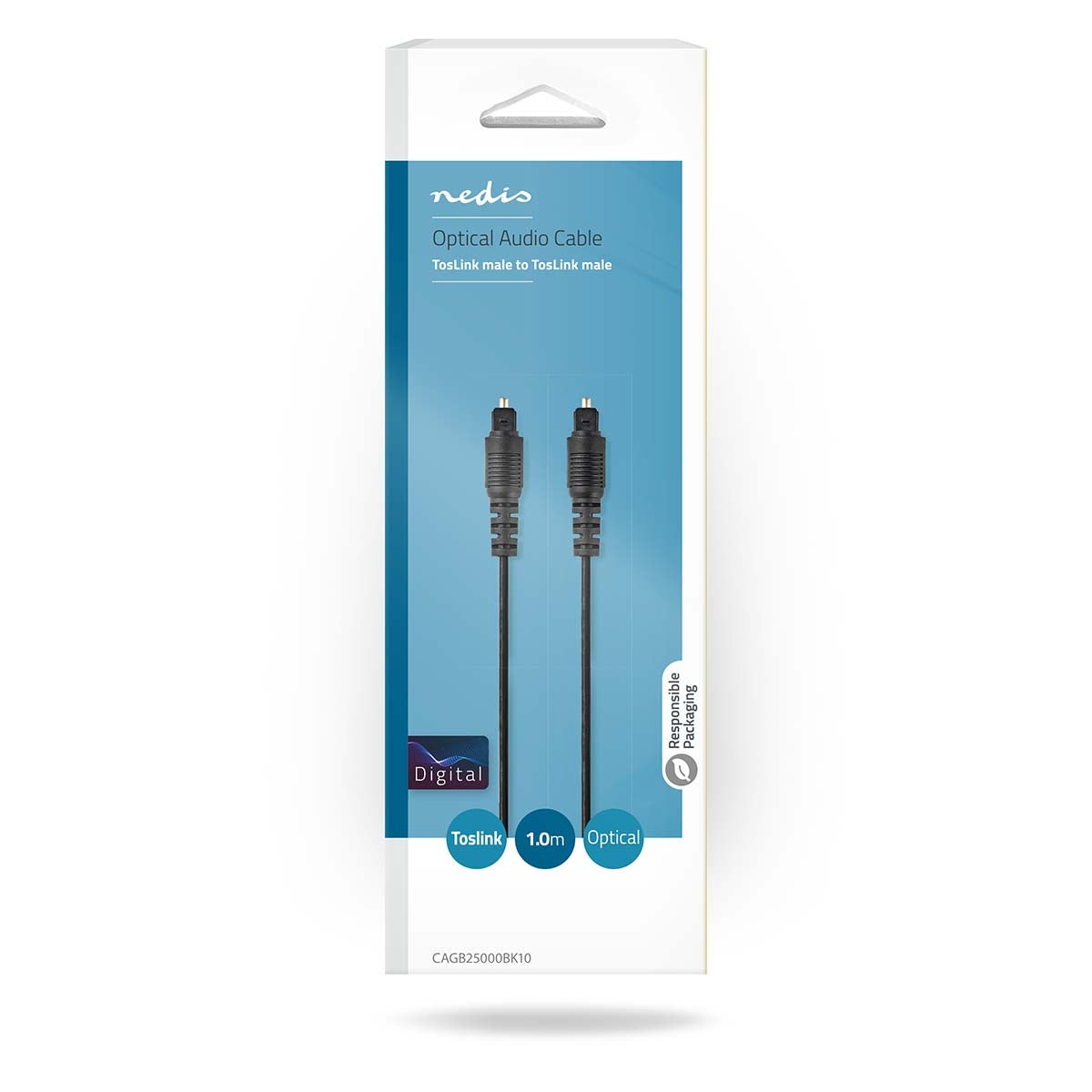 Optical audio cable | TosLink Male | TosLink Male | 1.00 m | Round | PVC | Black | Box