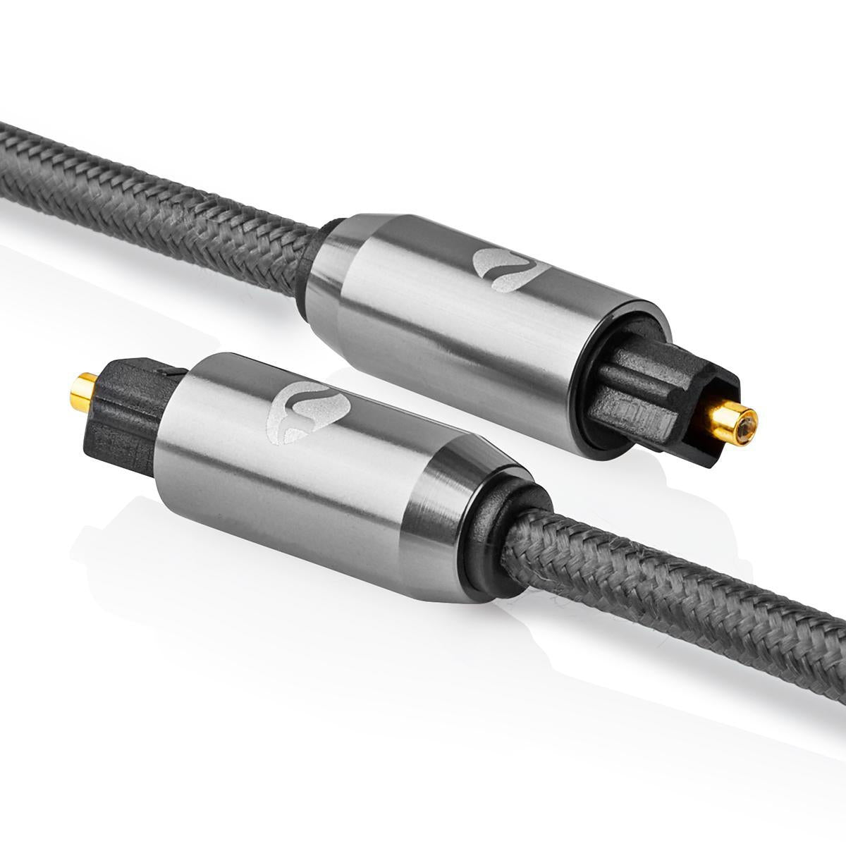 Optical audio cable | TosLink Male | TosLink Male | 3.00 m | Round | Cotton | Gray With Metal | Carton with covered window