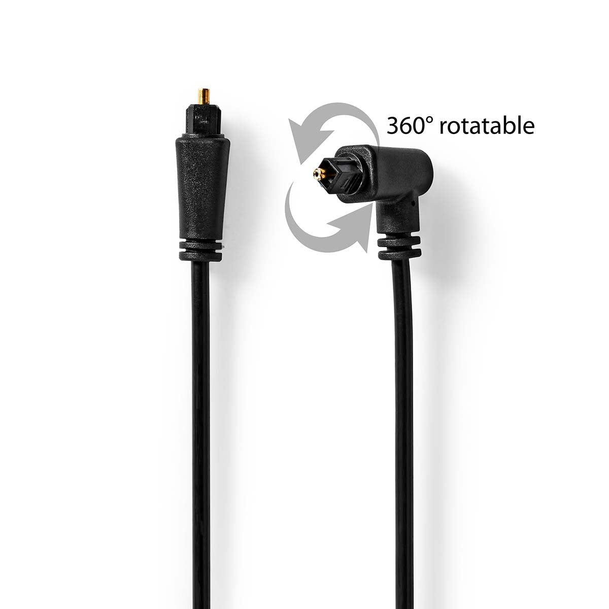 Optical audio cable | TosLink Male | TosLink Male | Rotatable | 1.00 m | Round | PVC | Black | Envelope