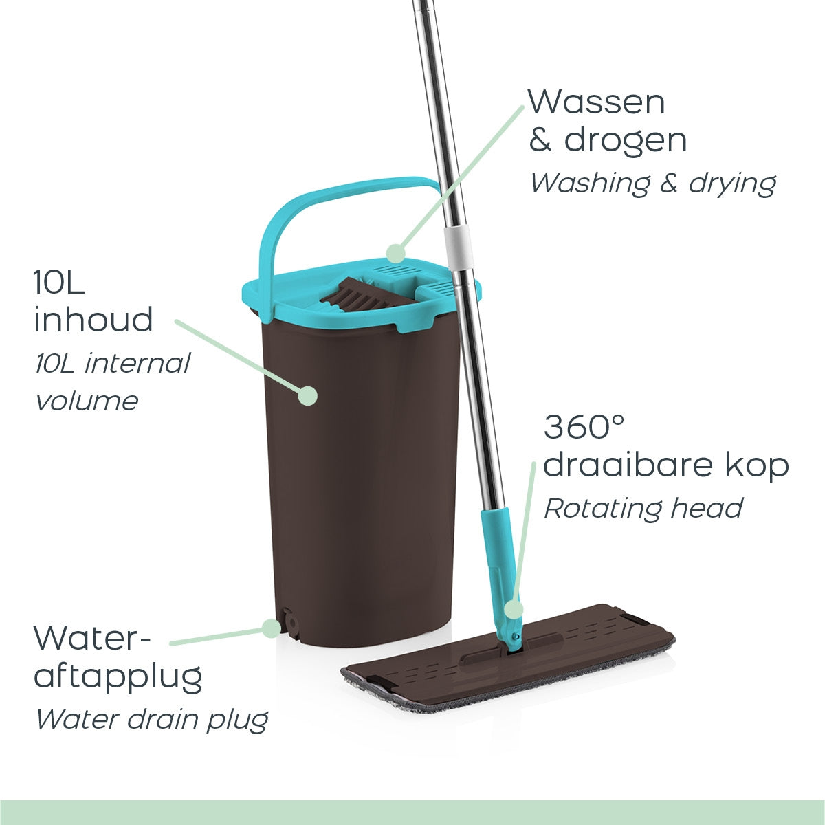 Orange Donkey Compact Flat Mop - Mopping system