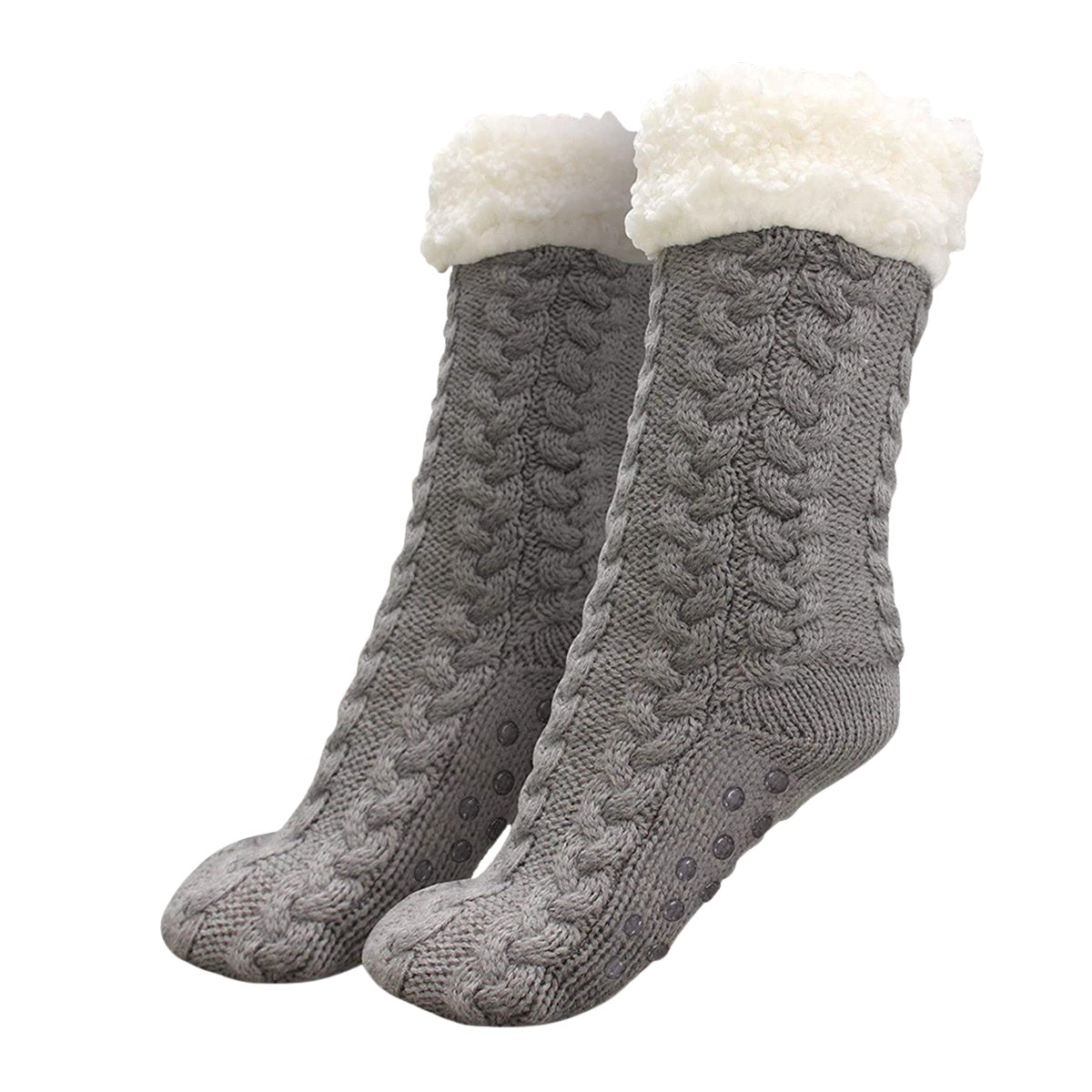 Orange Donkey Cozy Slipper Socks - House Socks - Grey