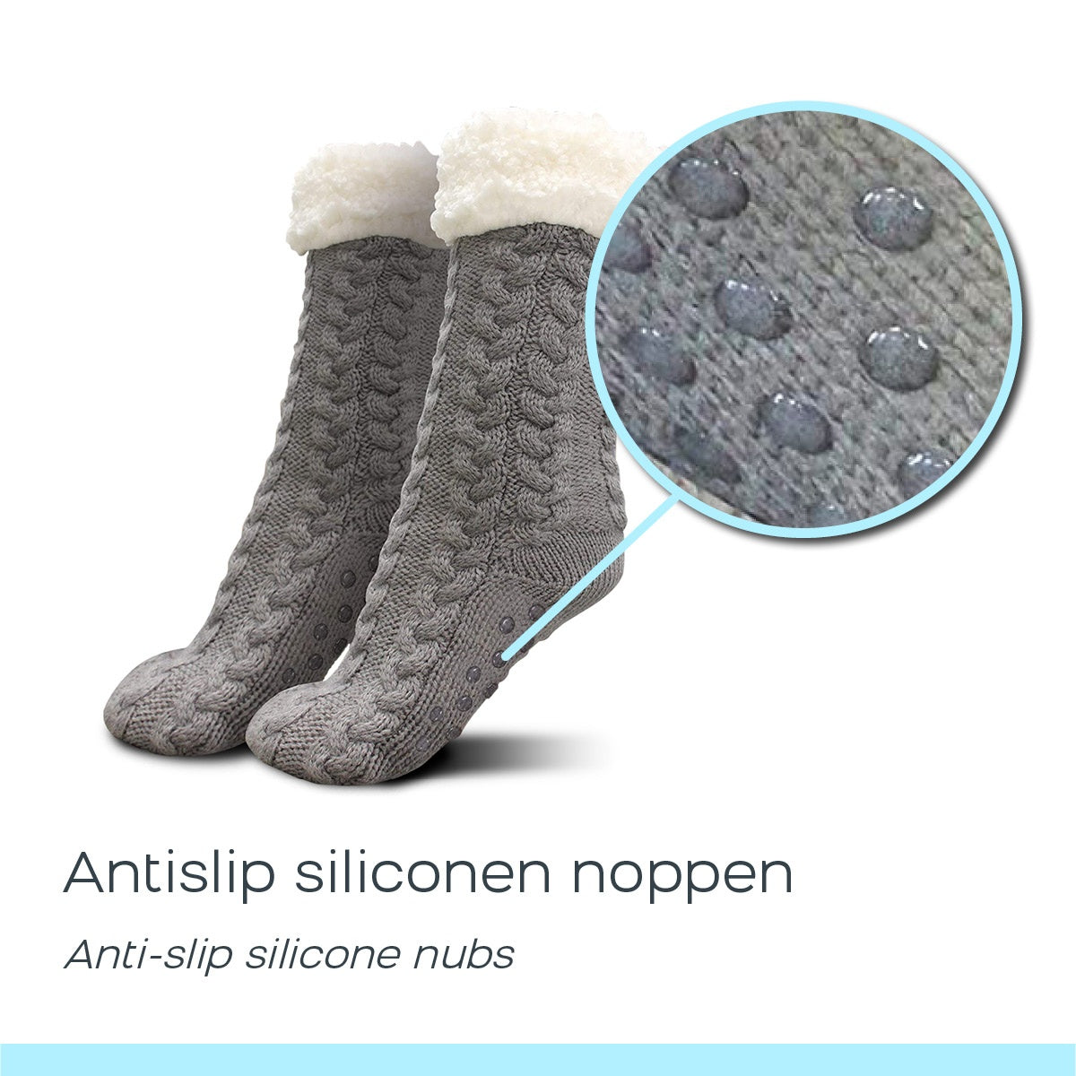 Orange Donkey Cozy Slipper Socks - House Socks - Grey